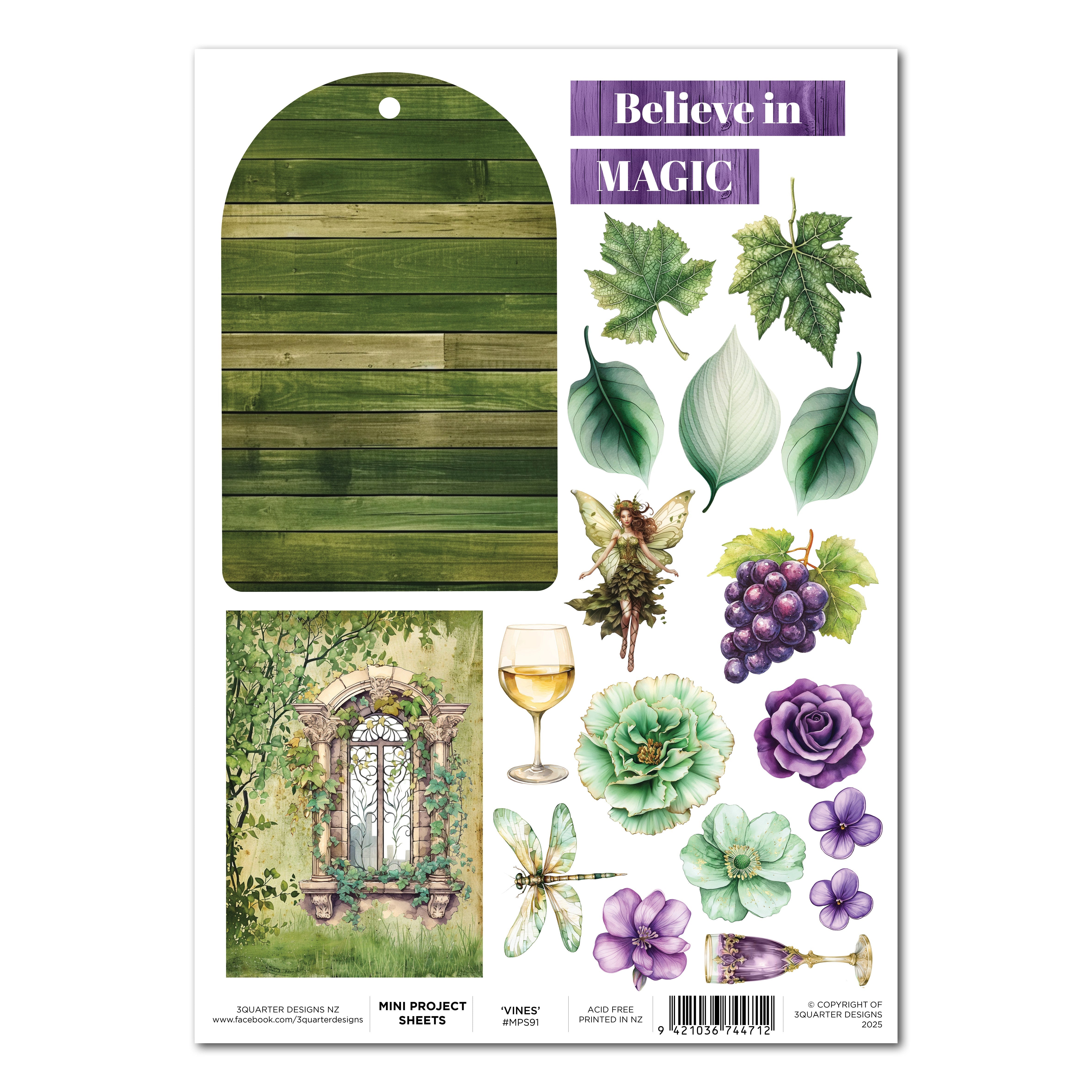 3Quarter Designs Magical Vines - Mini Project Sheet