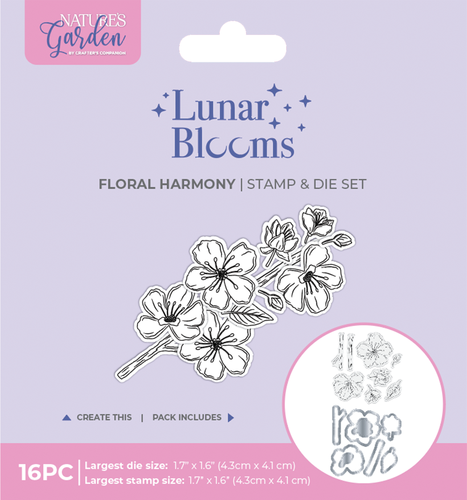 Natures Garden Lunar Blooms Stamp & Die - Floral Harmony