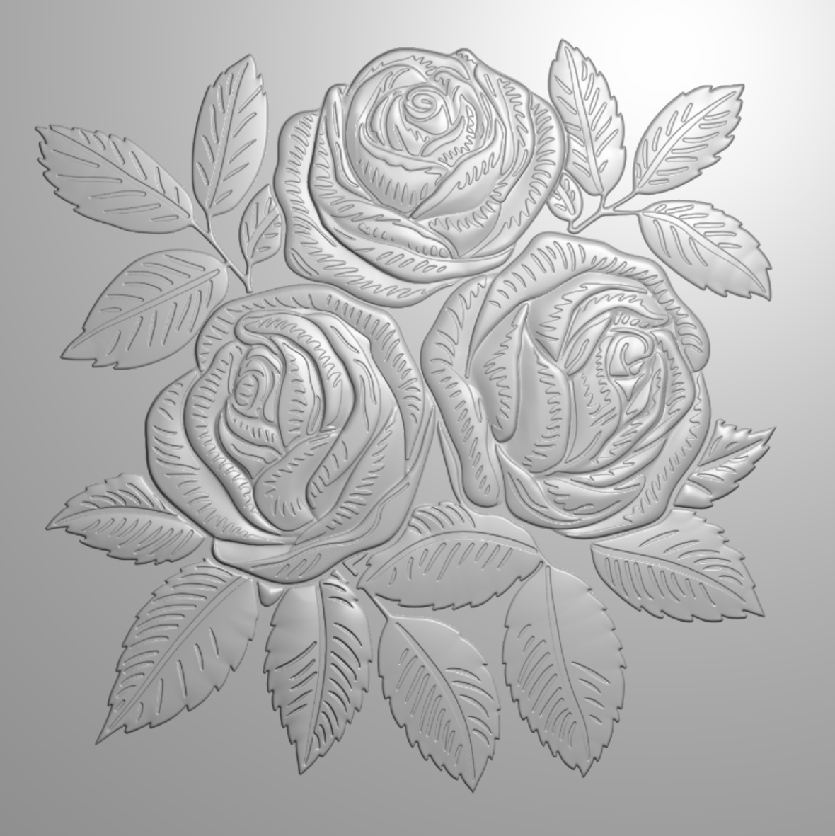 Nature's Garden - Midnight Floral 5.5"x5.5" 3D Embossing Folder & Metal Die - Rose Blooms