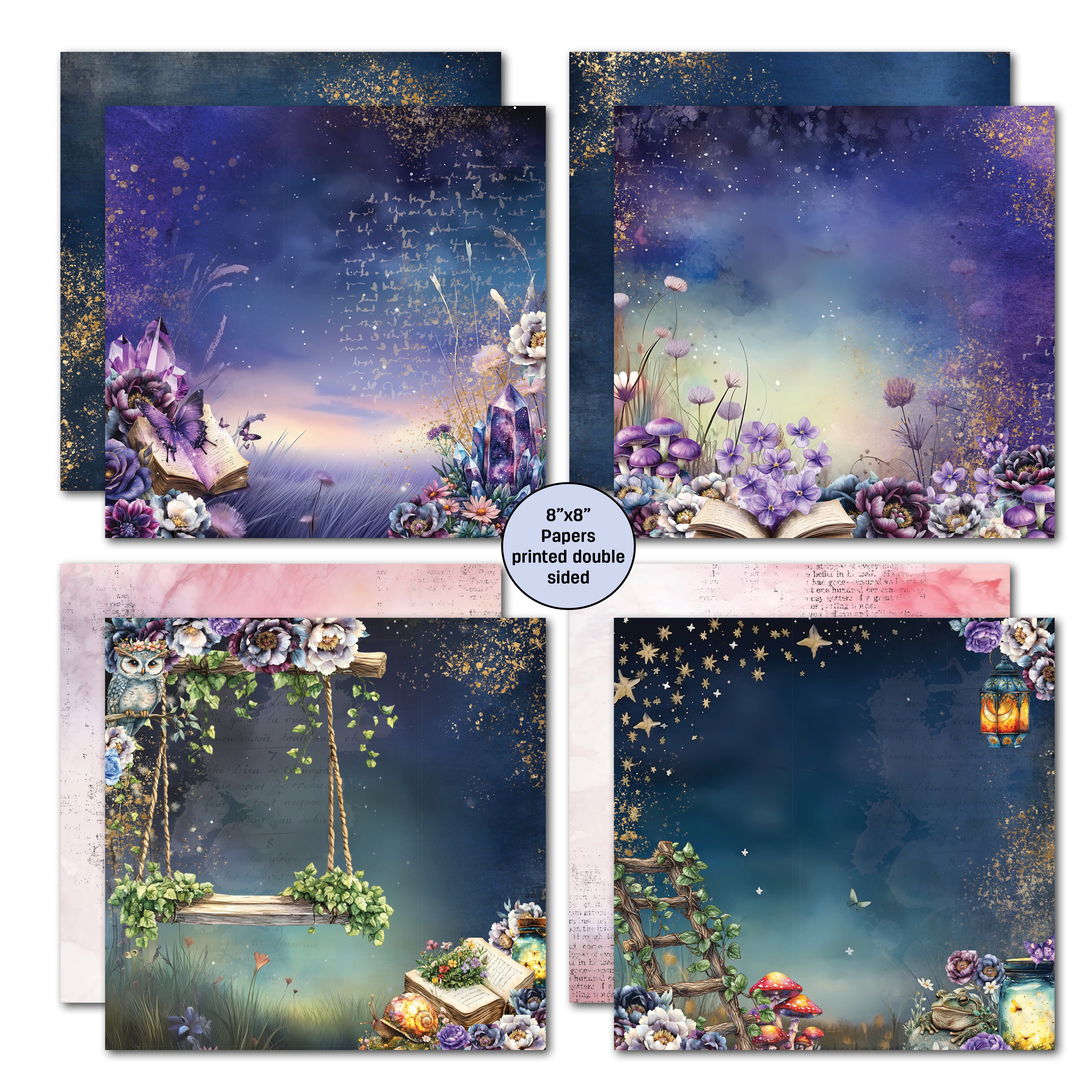 3Quarter Designs Night Garden 8x8 Paper Pack