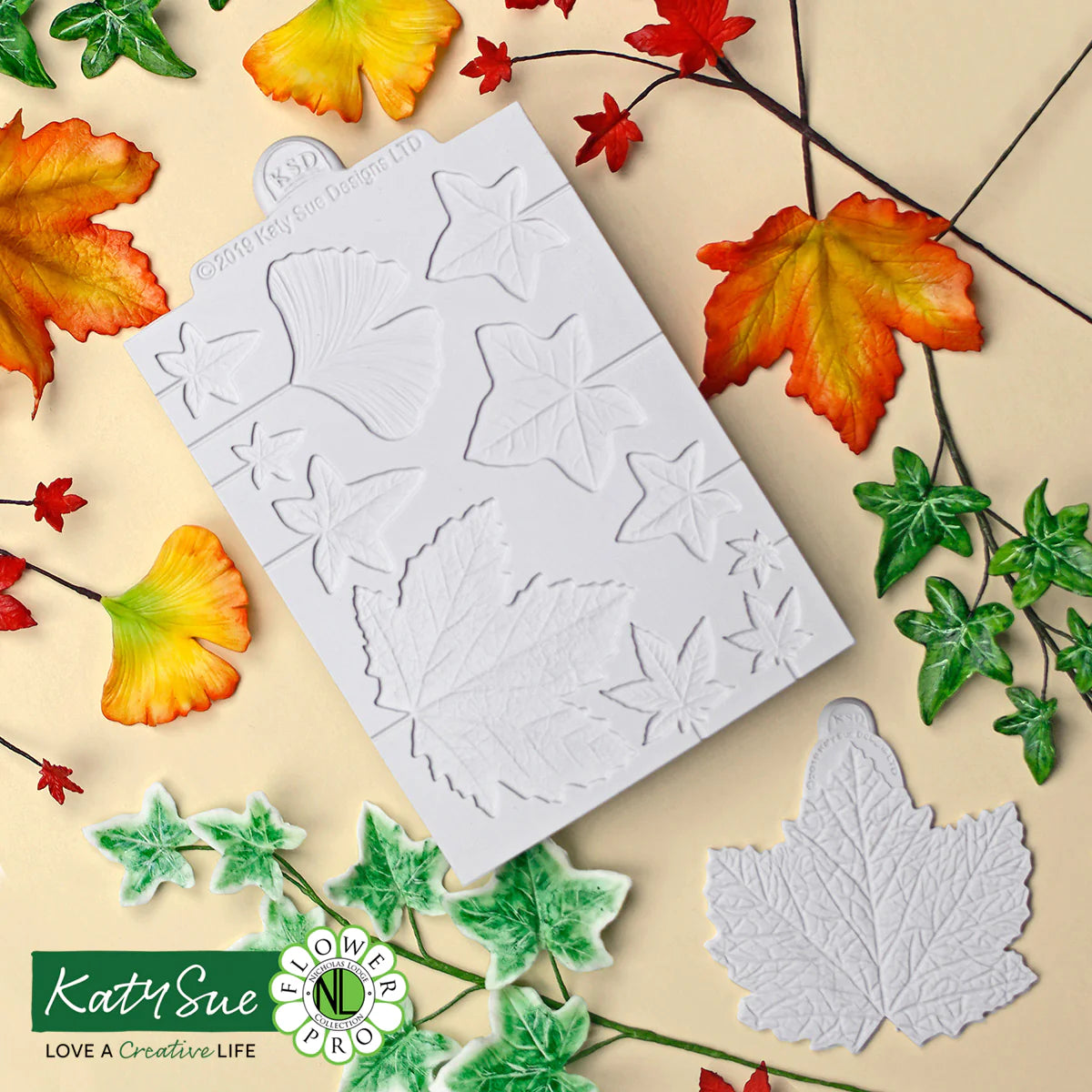 Flower Pro Maple, Ivy and Ginkgo Leaves Silicone Mould and Veiner