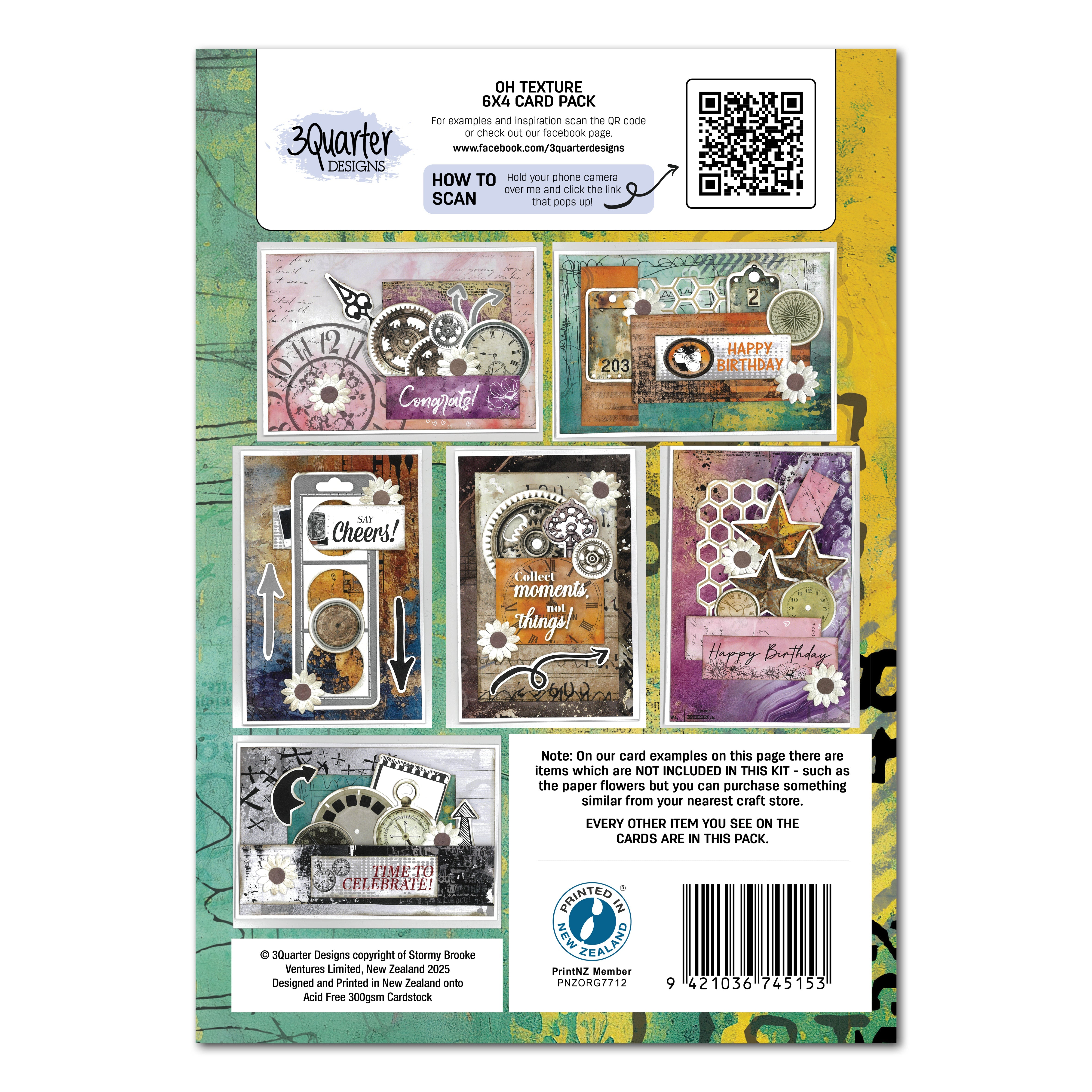 3Quarter Designs Oh Texture 6x4 Card Pack