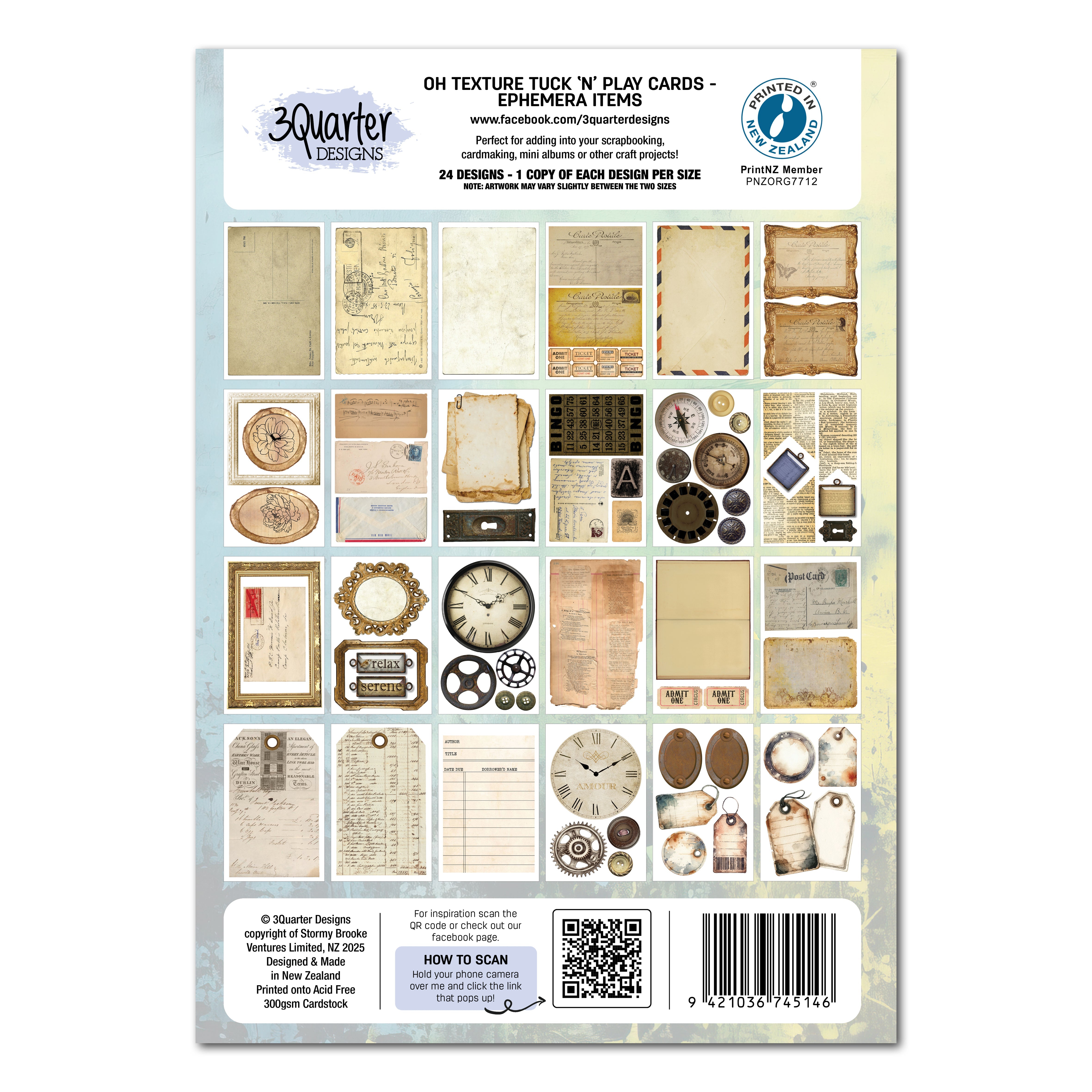 3Quarter Designs Oh Texture - Tuck N Play Cards