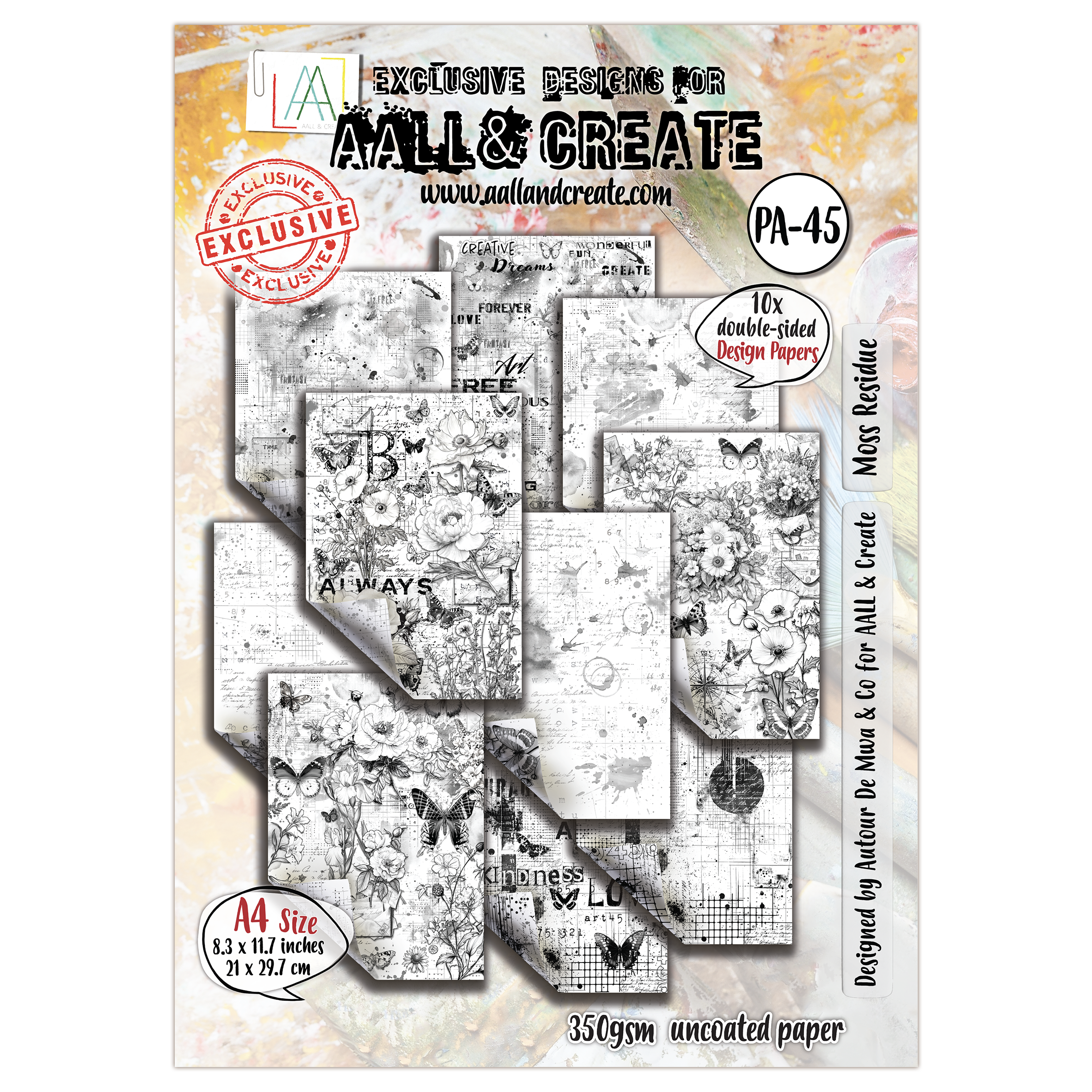 AALL and Create - A4 Design Paper - Moss Residue