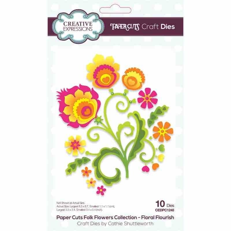 Creative Expressions Paper Cuts Folk Flowers Floral Flourish Craft Die