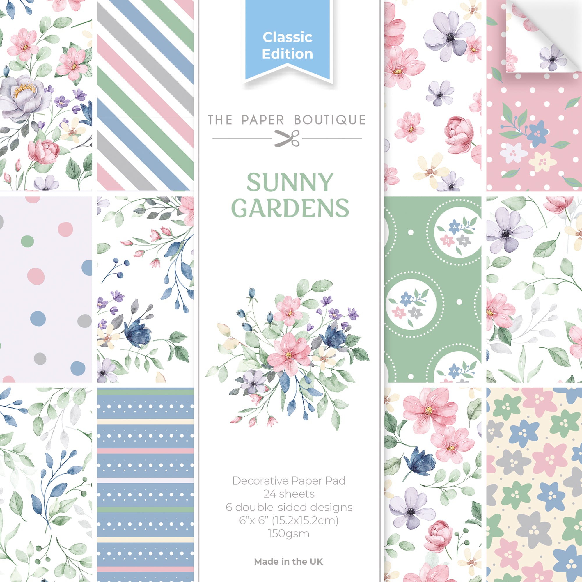 The Paper Boutique Sunny Gardens 6 in x 6 in Decorative Paper Pad