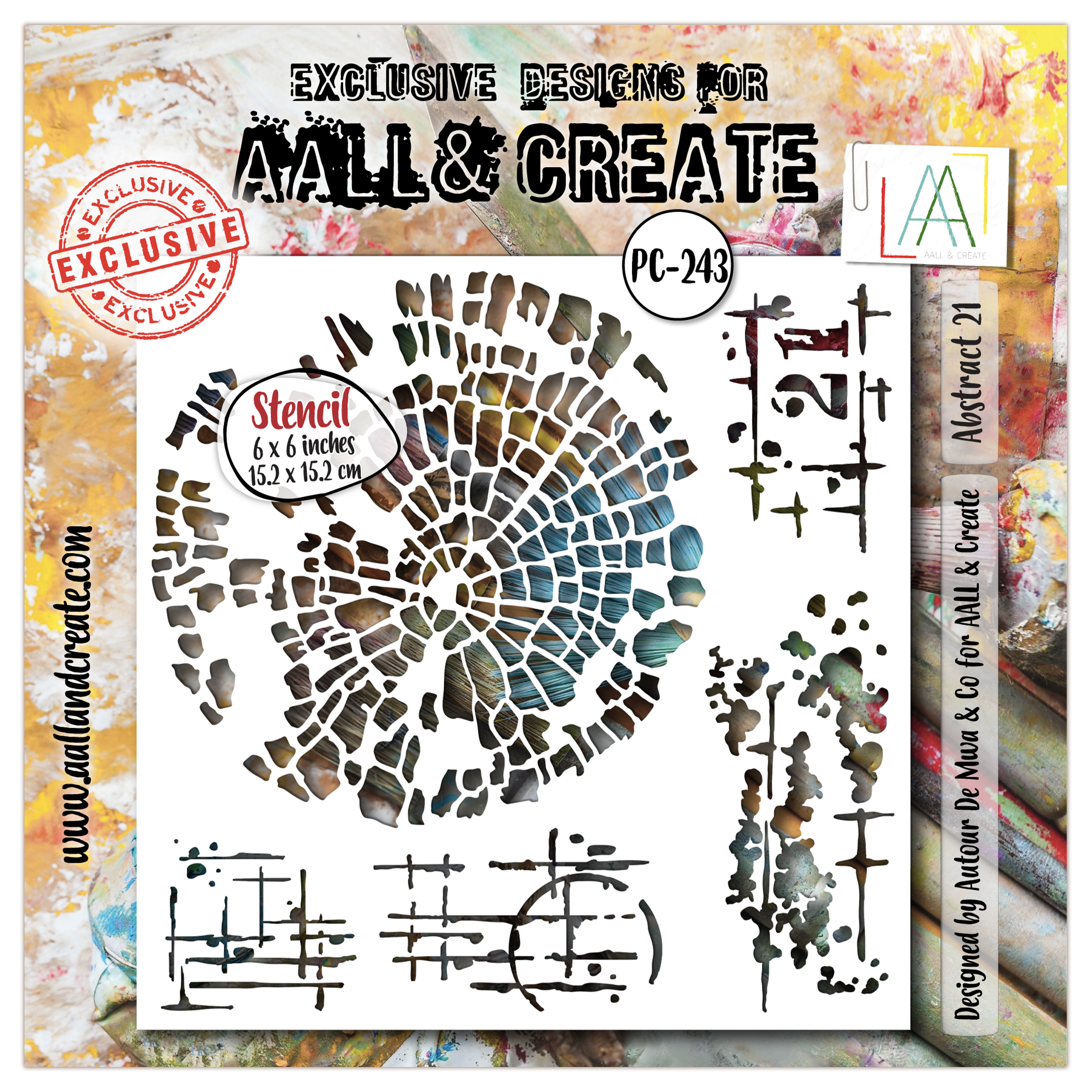 AALL and Create - 6"x6" Stencil - Abstract 21