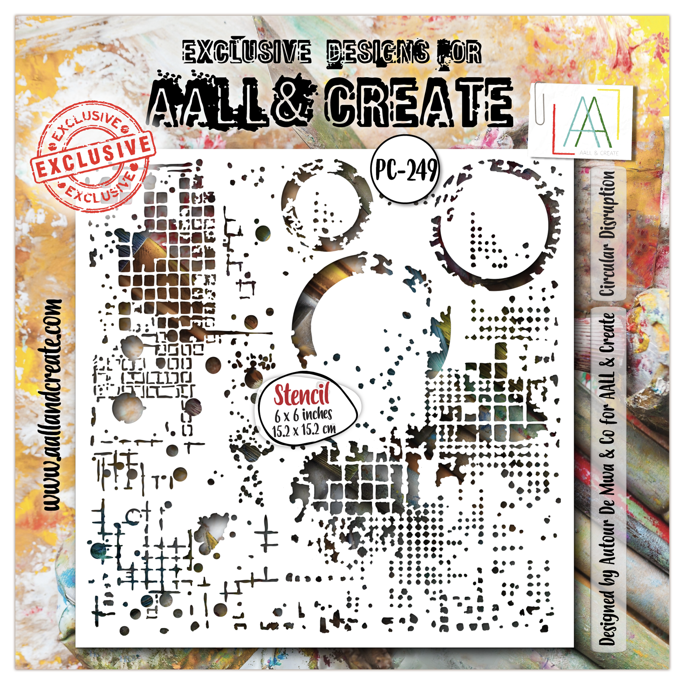AALL and Create - 6"x6" Stencil - Circular Disruption