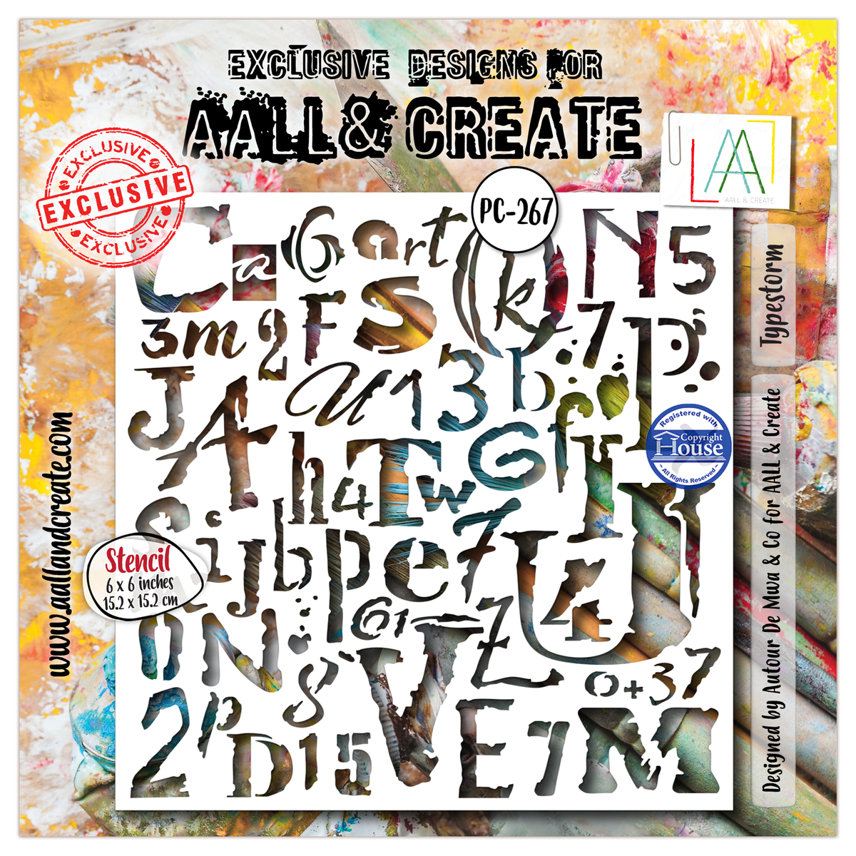 AALL and Create - 6"x6" Stencil - Typestorm