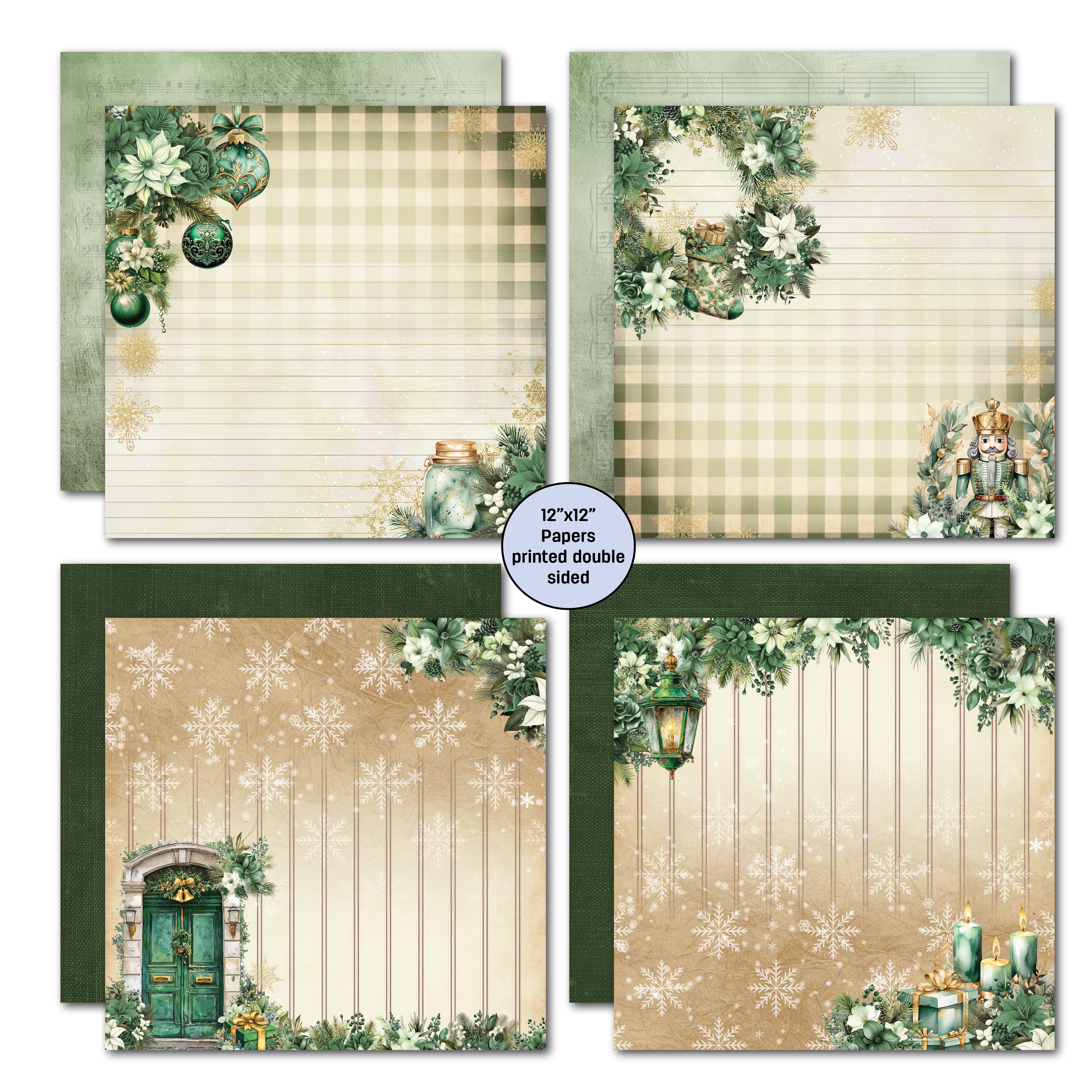 3Quarter Designs Pine Festivities 12x12 Designer Paper & Diecuts Set