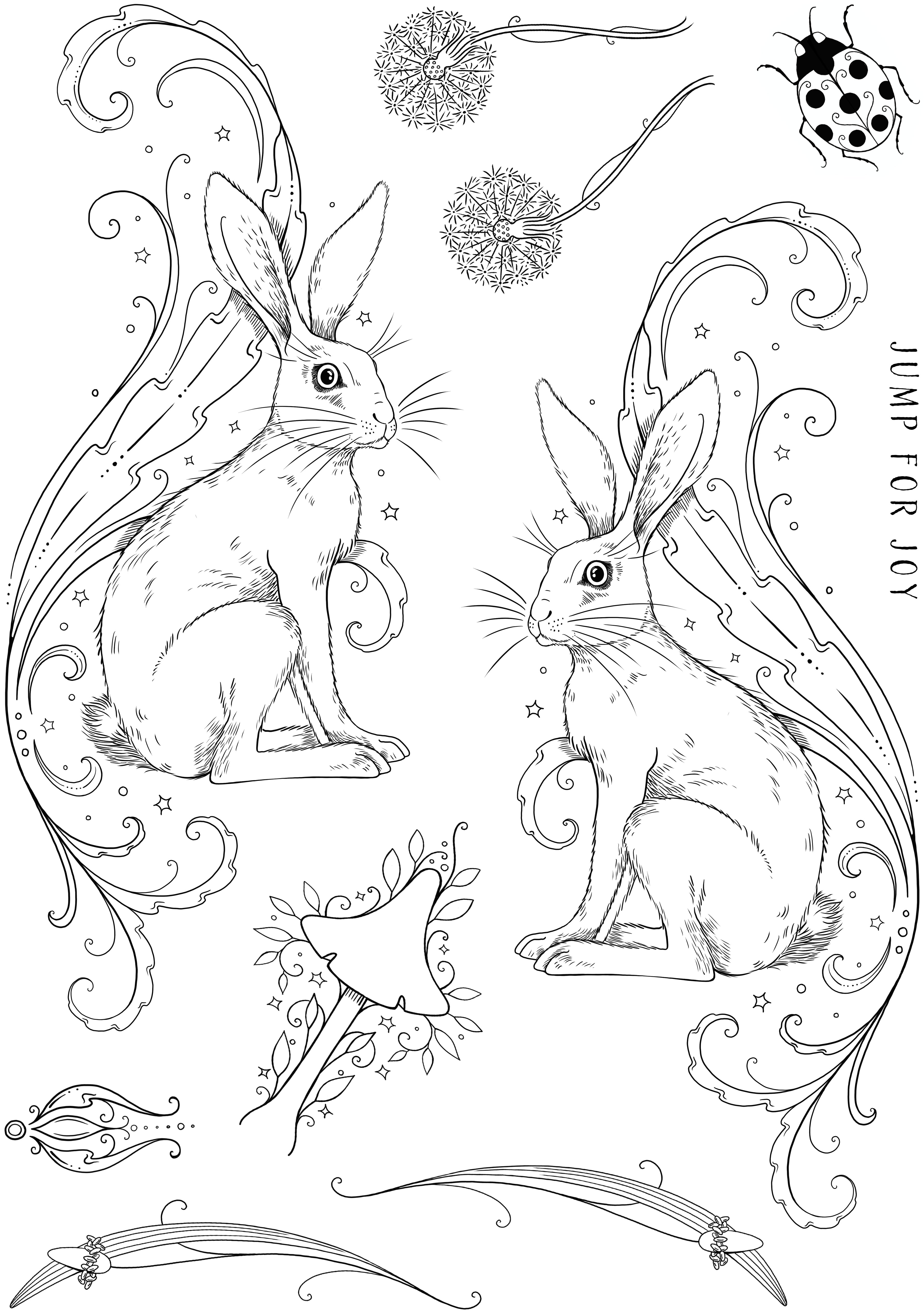 Pink Ink Designs Heavenly Hare 6 in x 8 in Clear Stamp Set