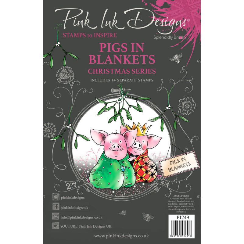 Pink Ink Designs Pigs In Blankets 6 in x 8 in Clear Stamp Set