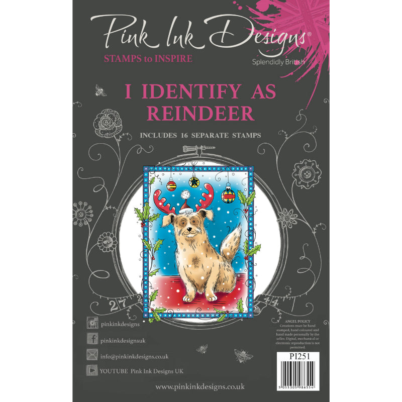 Pink Ink Designs I Identify As Reindeer 6 in x 8 in Clear Stamp Set