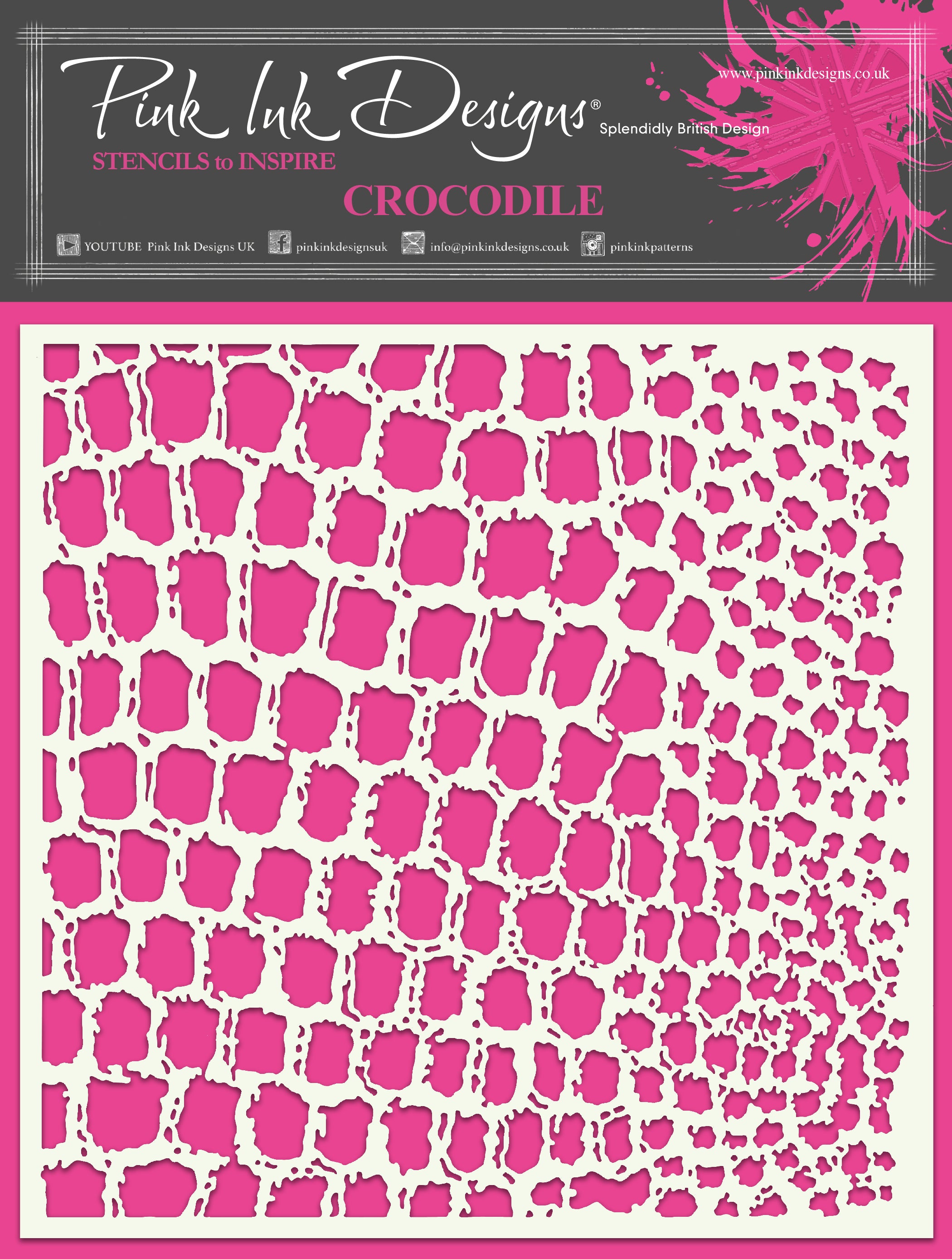 Pink Ink Designs Crocodile 7 in x 7 in Stencil