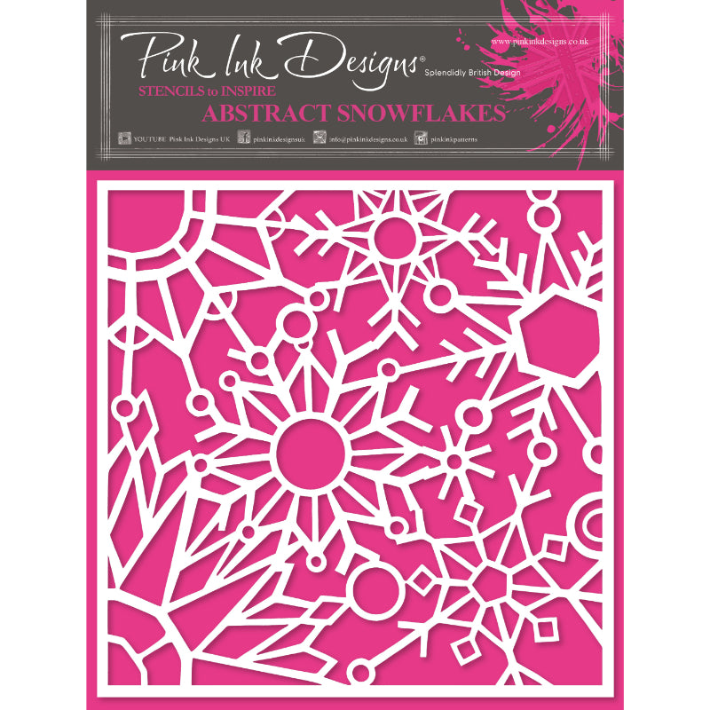 Pink Ink Designs Abstract Snowflakes 7 in x 7 in Stencil