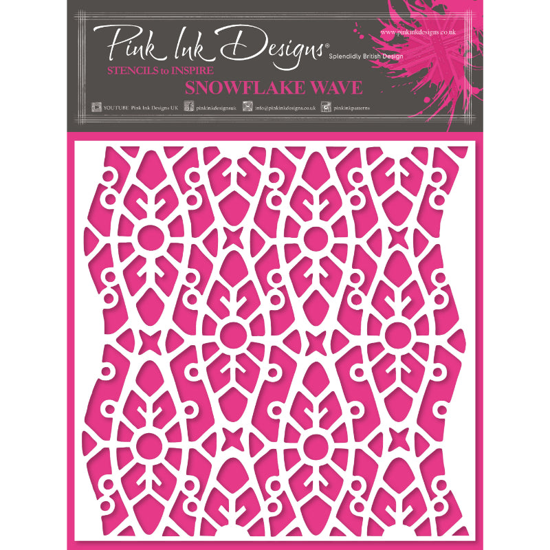 Pink Ink Designs Snowflake Wave 7 in x 7 in Stencil