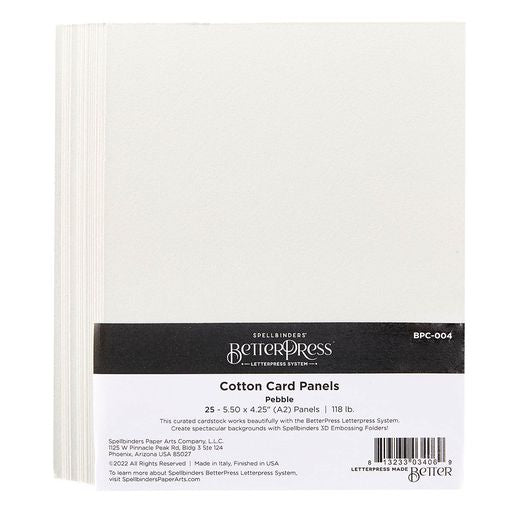 Pebble BetterPress A2 Cotton Card Panels  - 25 Pack