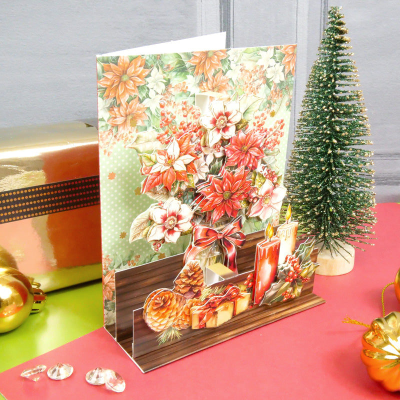 Christmas Pop-Up Stepper Card - Festive Florals