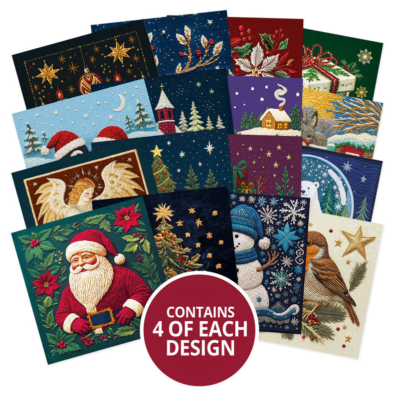 An Embroidered Christmas Square Pocket Pad