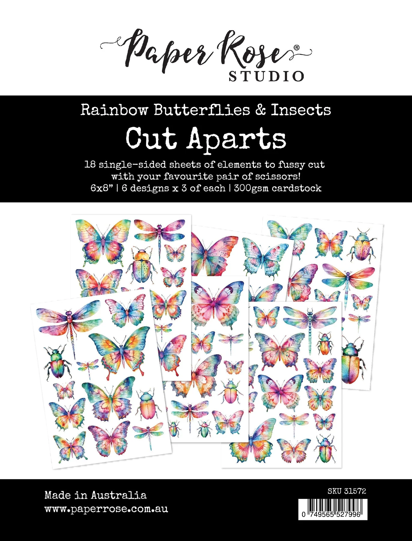 Rainbow Butterflies & Insects Cut Aparts Paper Pack 31572