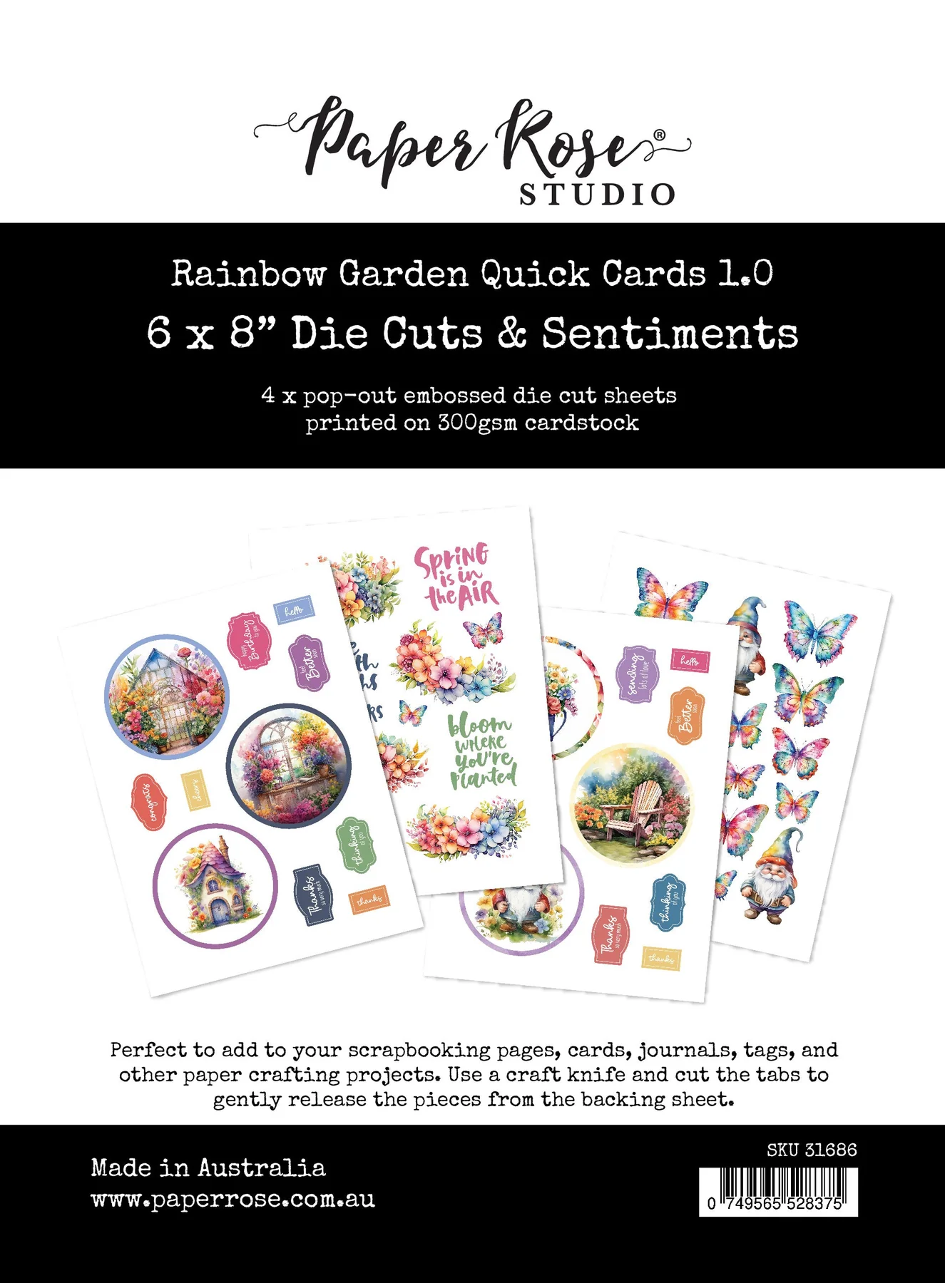 Rainbow Garden 1.0 6x8" Die Cuts & Sentiments 31686
