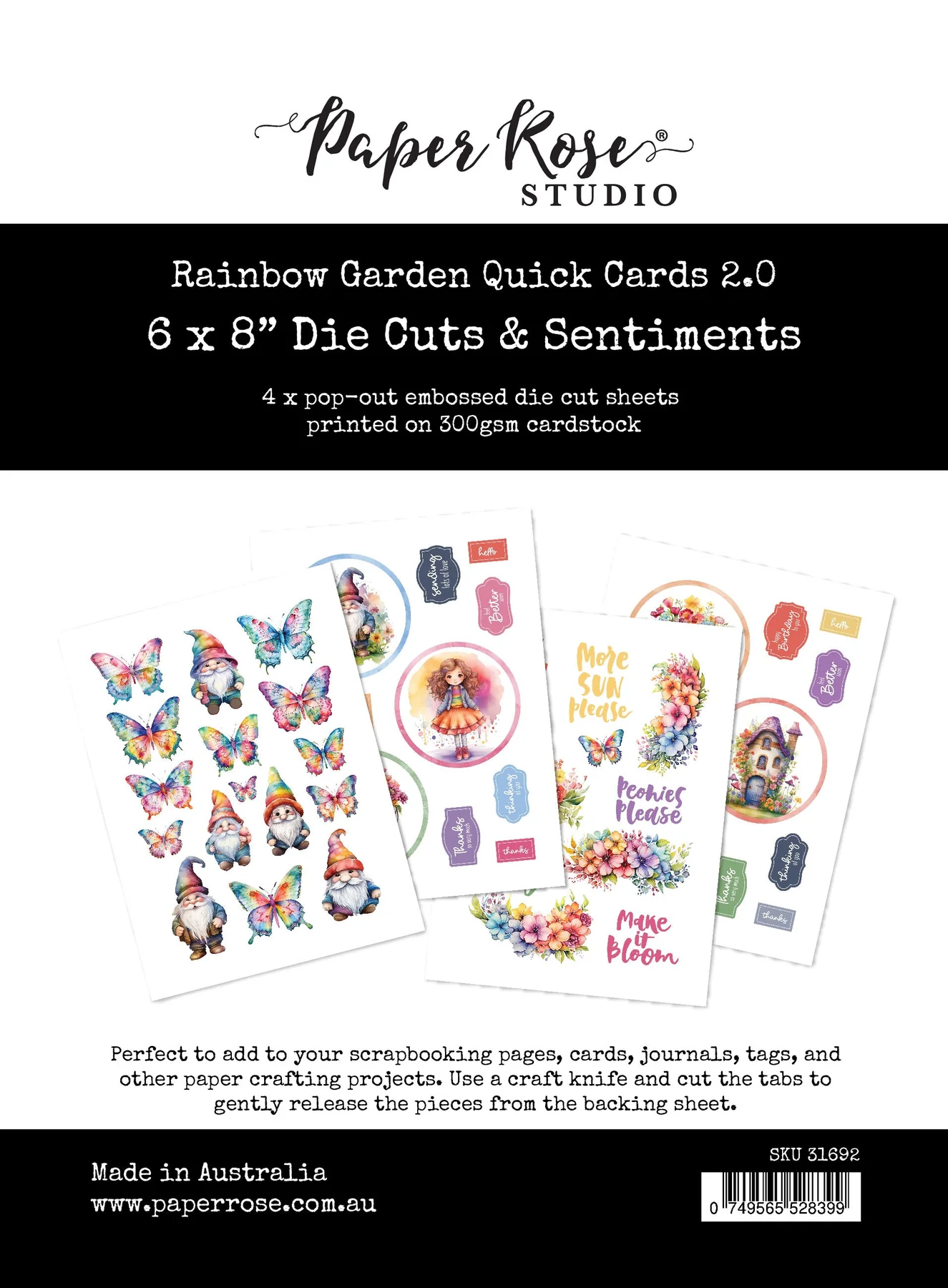 Rainbow Garden 2.0 6x8" Die Cuts & Sentiments 31692