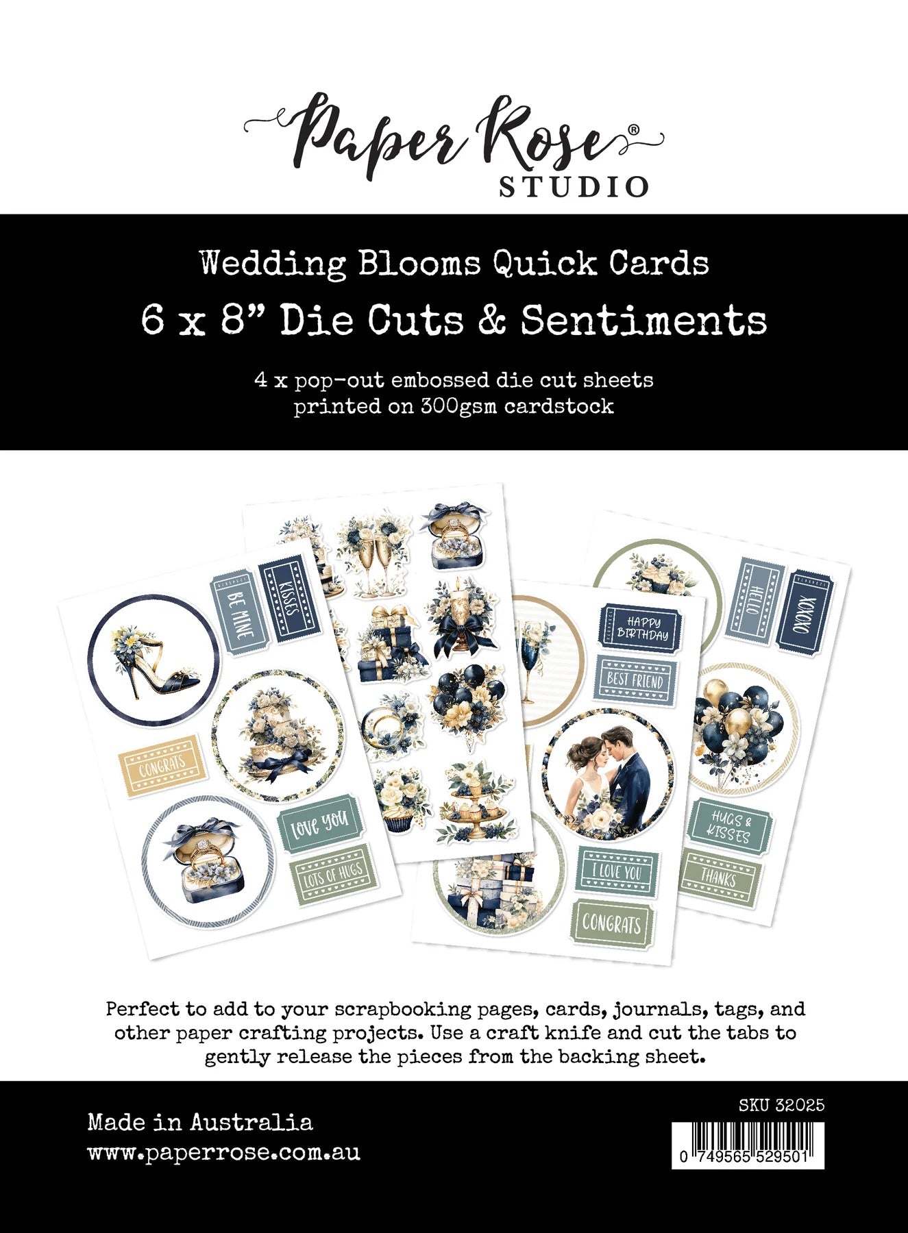 Wedding Blooms 1.0 6x8" Die Cuts & Sentiments 32025
