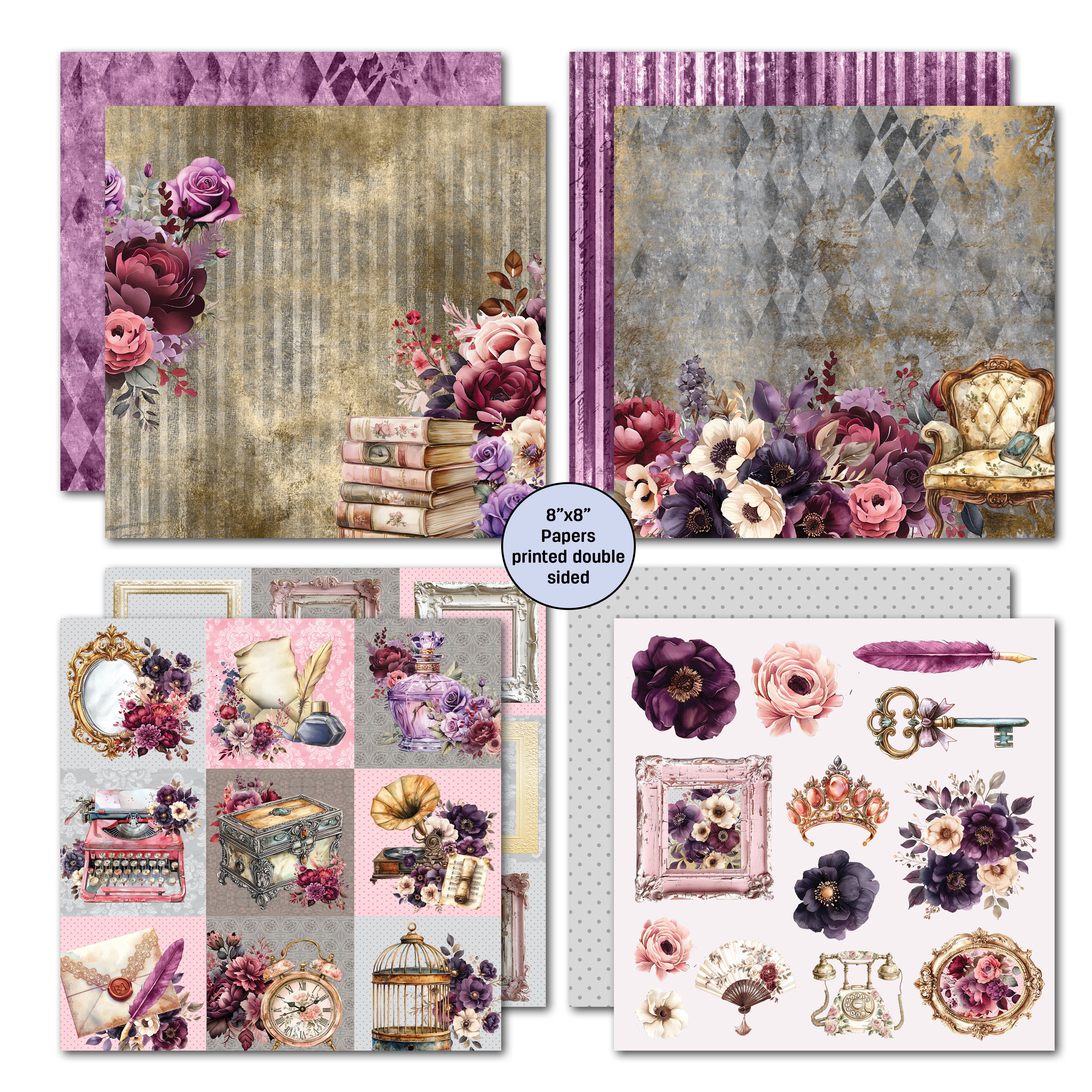 3Quarter Designs Petal Serenade 8x8 Paper Pack