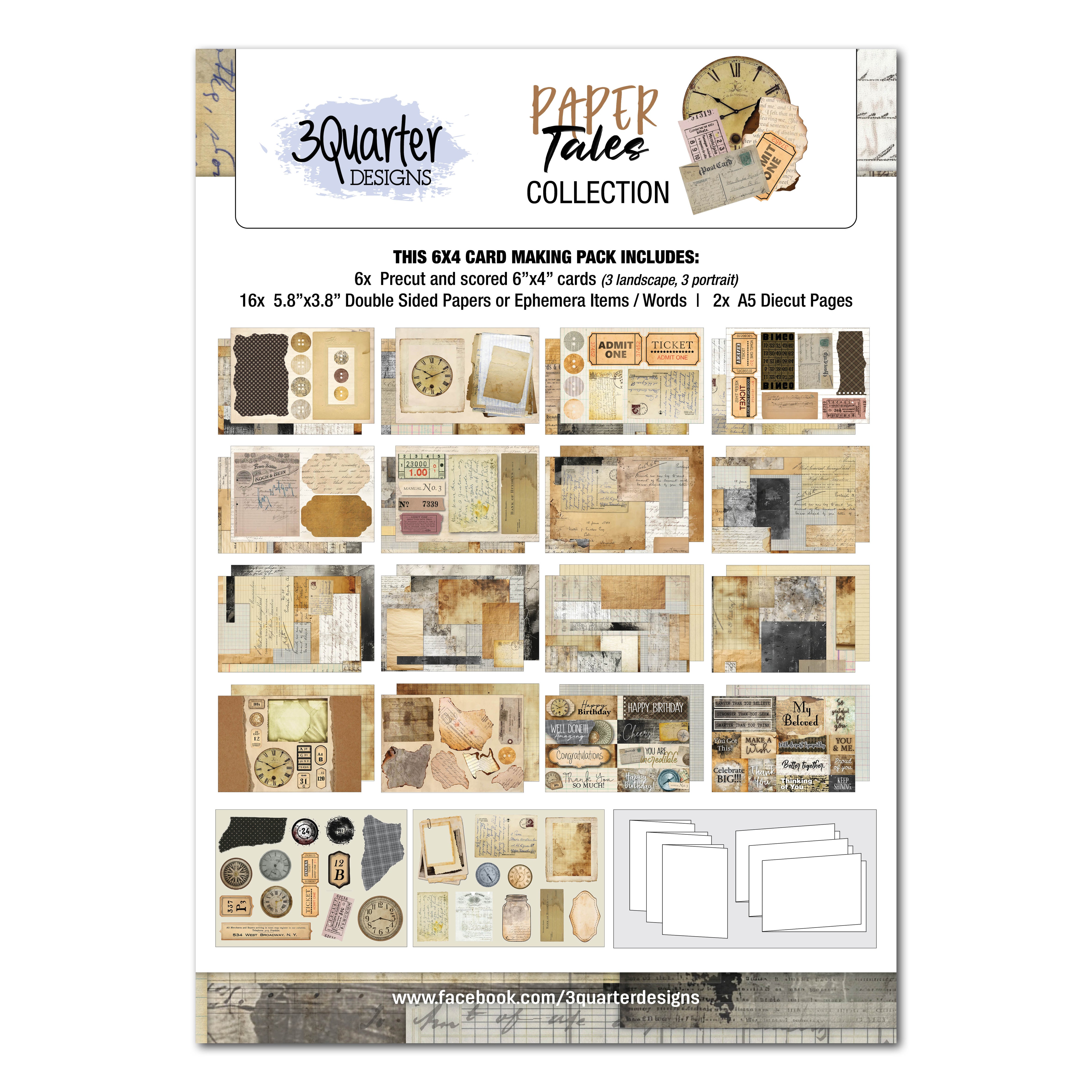 3Quarter Designs Paper Tales 6x4 Card Pack