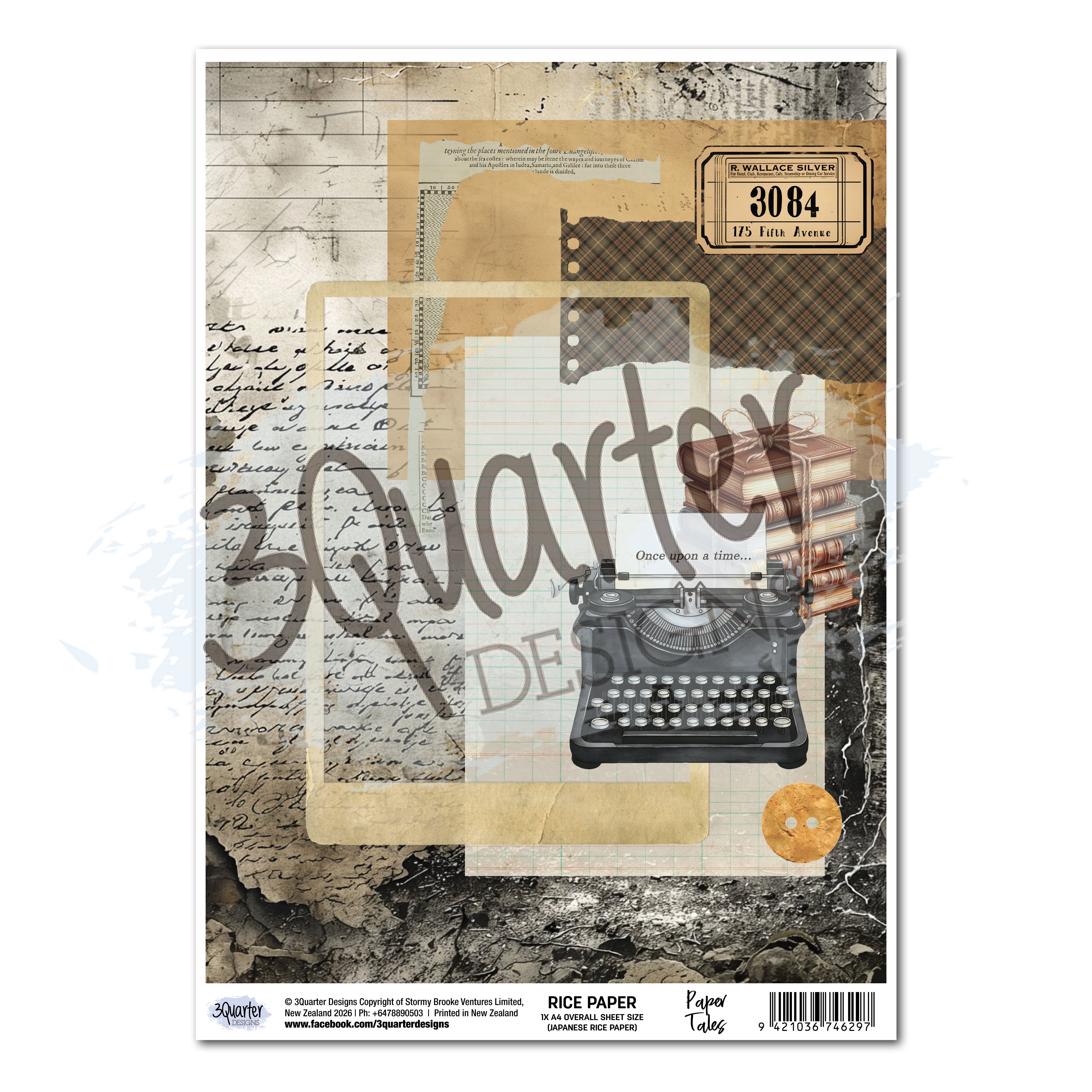 3Quarter Designs Paper Tales - A4 Rice Paper - 3 Sheets