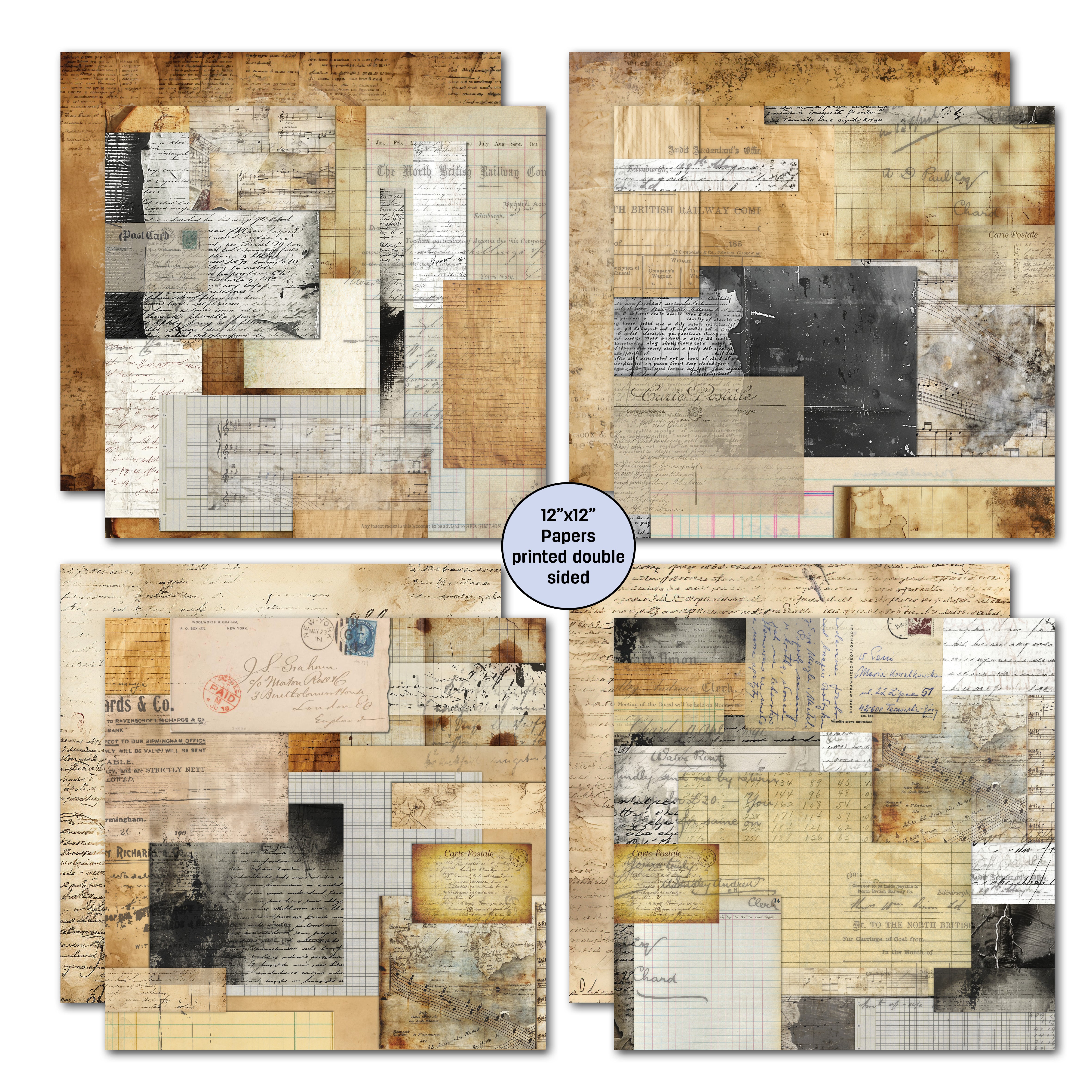 3Quarter Designs Paper Tales 12x12 Designer Paper & Diecuts Set