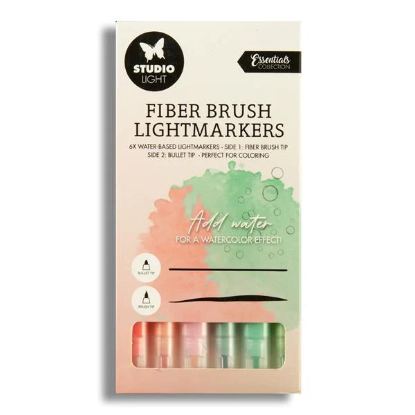 Fiber Brush Lightmarkers - Pastels Colour 6 Pack