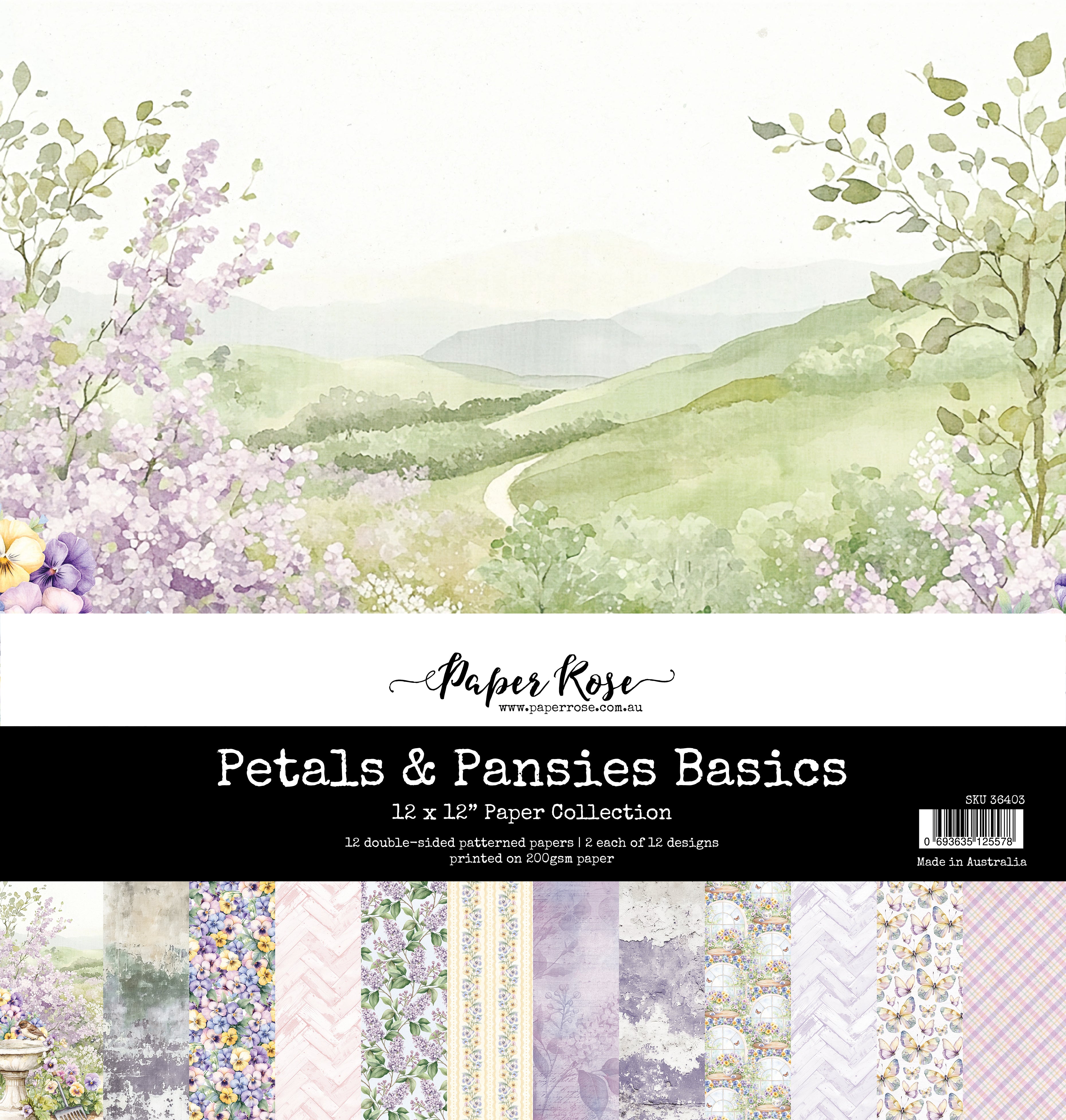 Petals & Pansies Basics 12x12 Paper Collection 36403