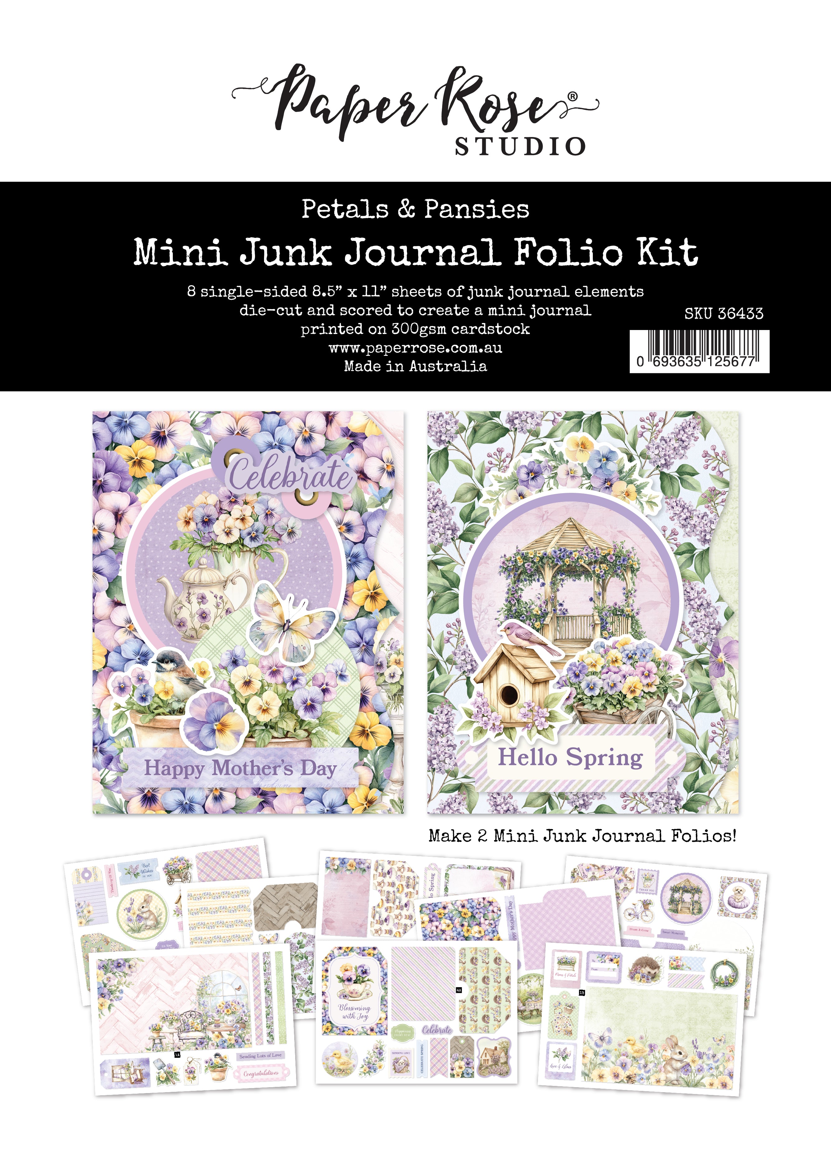 Petals & Pansies 8.5x11" Mini Folio Kit 36433