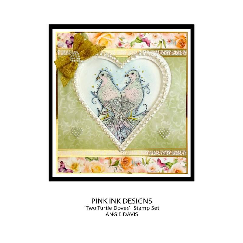 Pink Ink Designs Two Turtle Doves 6 in x 8 in Clear Stamp Set