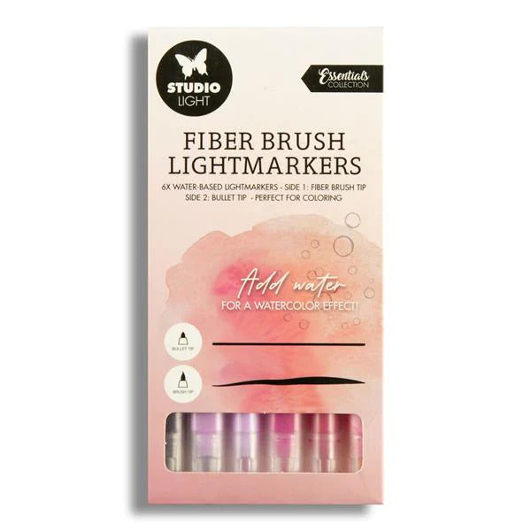 Fiber Brush Lightmarkers - Pinks Colour 6 Pack