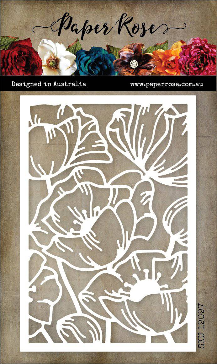 Poppy Decorative Background Metal Cutting Die 19097