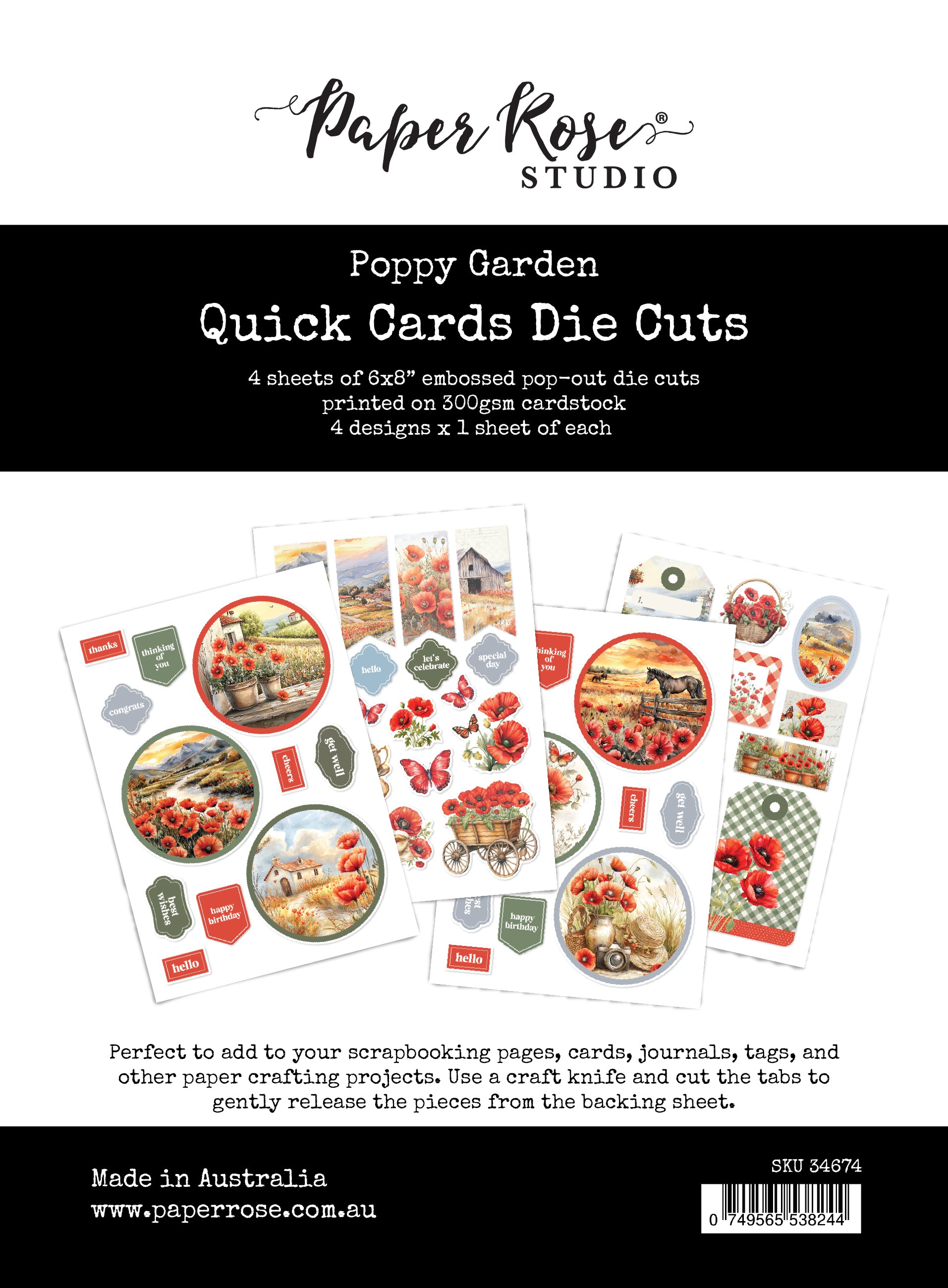 Poppy Garden Quick Card Die Cuts 34674