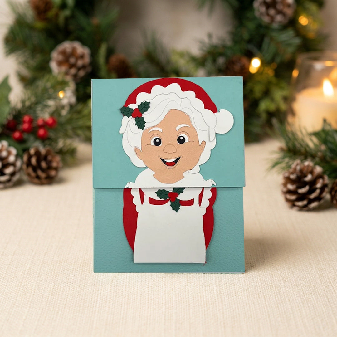 CrafTreat Card Blank - Pull Reveal Santa Family 3 pcs