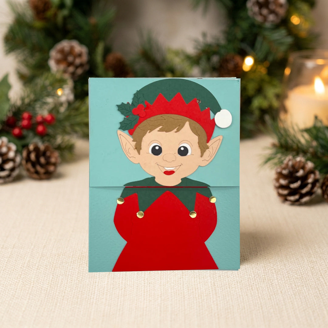 CrafTreat Card Blank - Pull Reveal Santa Family 3 pcs