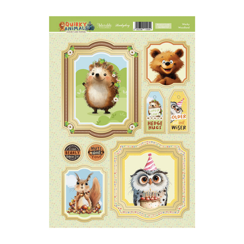 Wacky Woodland Luxury Card Topper Sheet