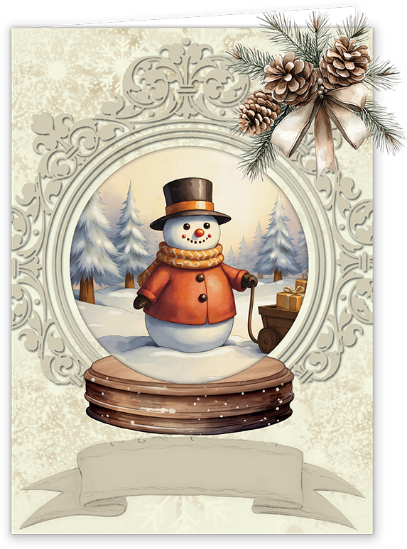 Creatief Art - Card Kit - Frosted Snowglobes - 4 cards