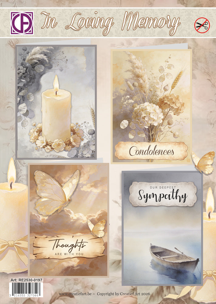 Creatief Art - Card Kit - In Loving Memory - 4 pieces