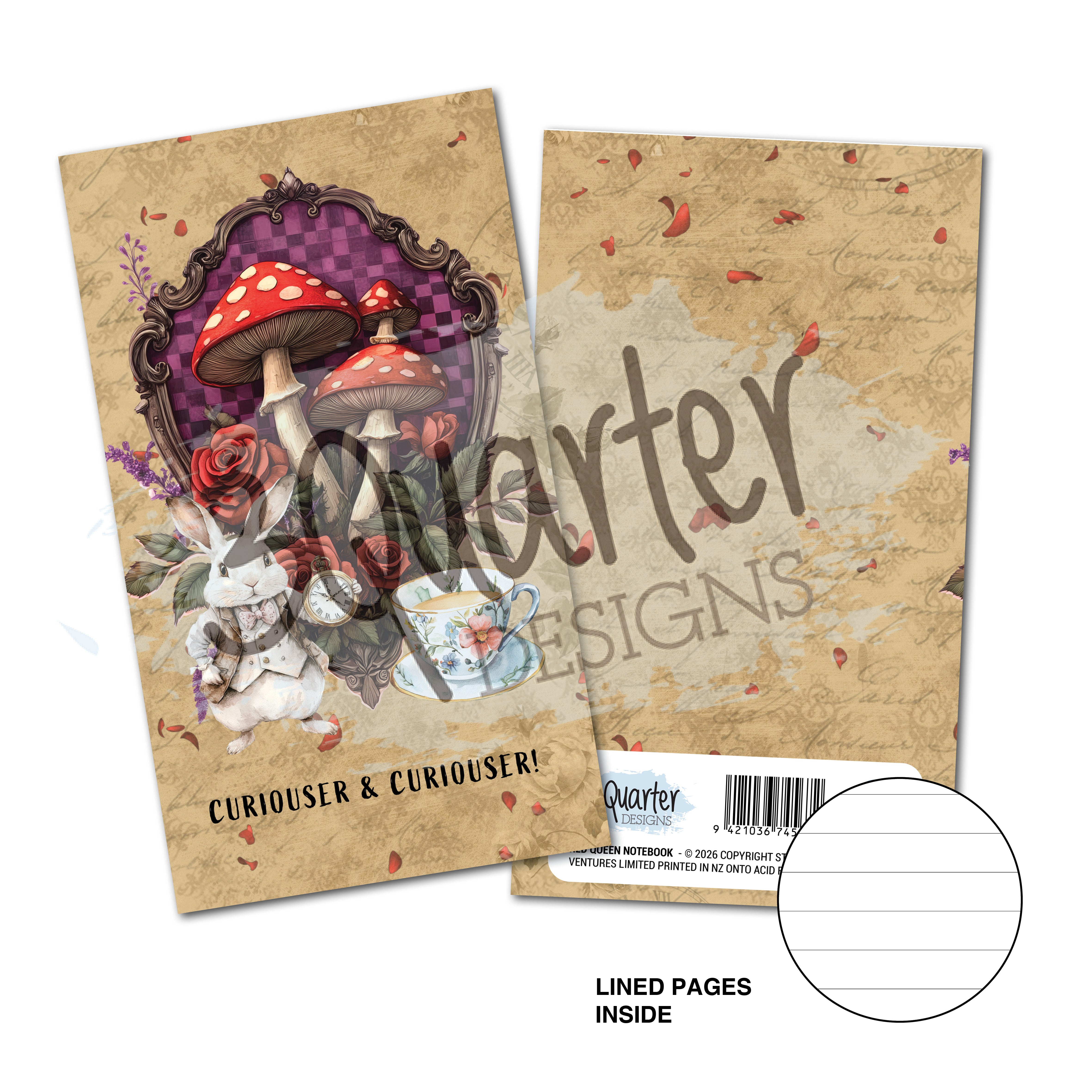 3Quarter Designs Red Queen - Mini Notebook