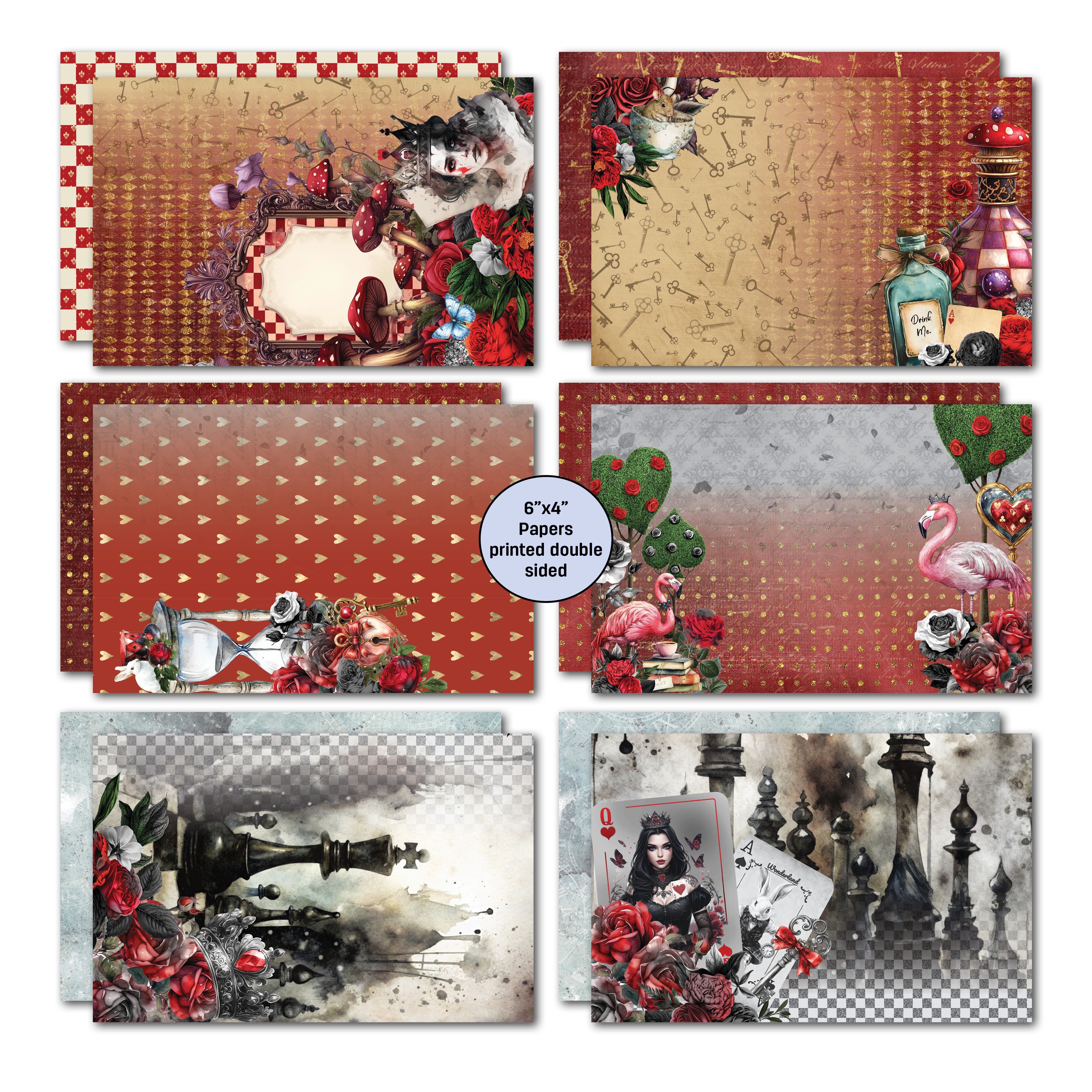 3Quarter Designs Red Queen 6x4 Card Pack