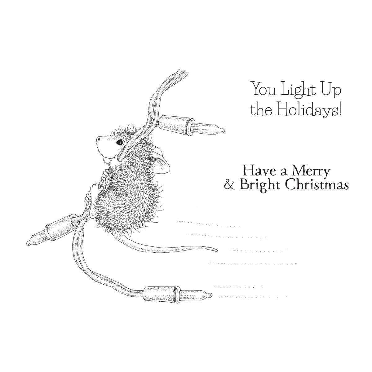 Merry & Bright Cling Rubber Stamp Set from the House-Mouse Holiday Collection