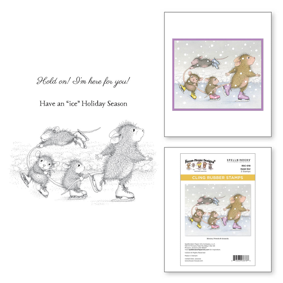 Hold On! Cling Rubber Stamp Set from the House-Mouse Holiday Collection