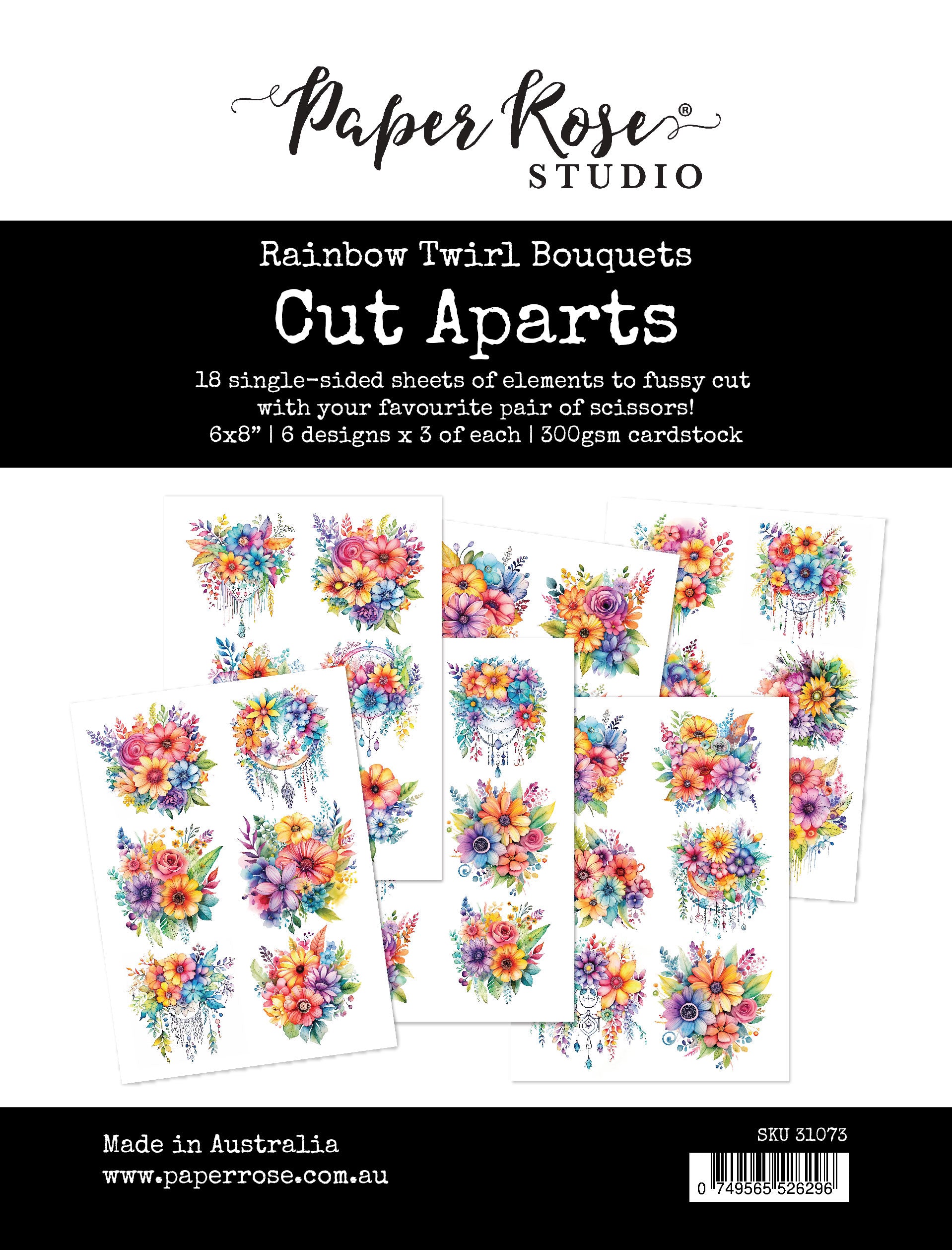 Rainbow Twirl Bouquets Cut Aparts Paper Pack 31073