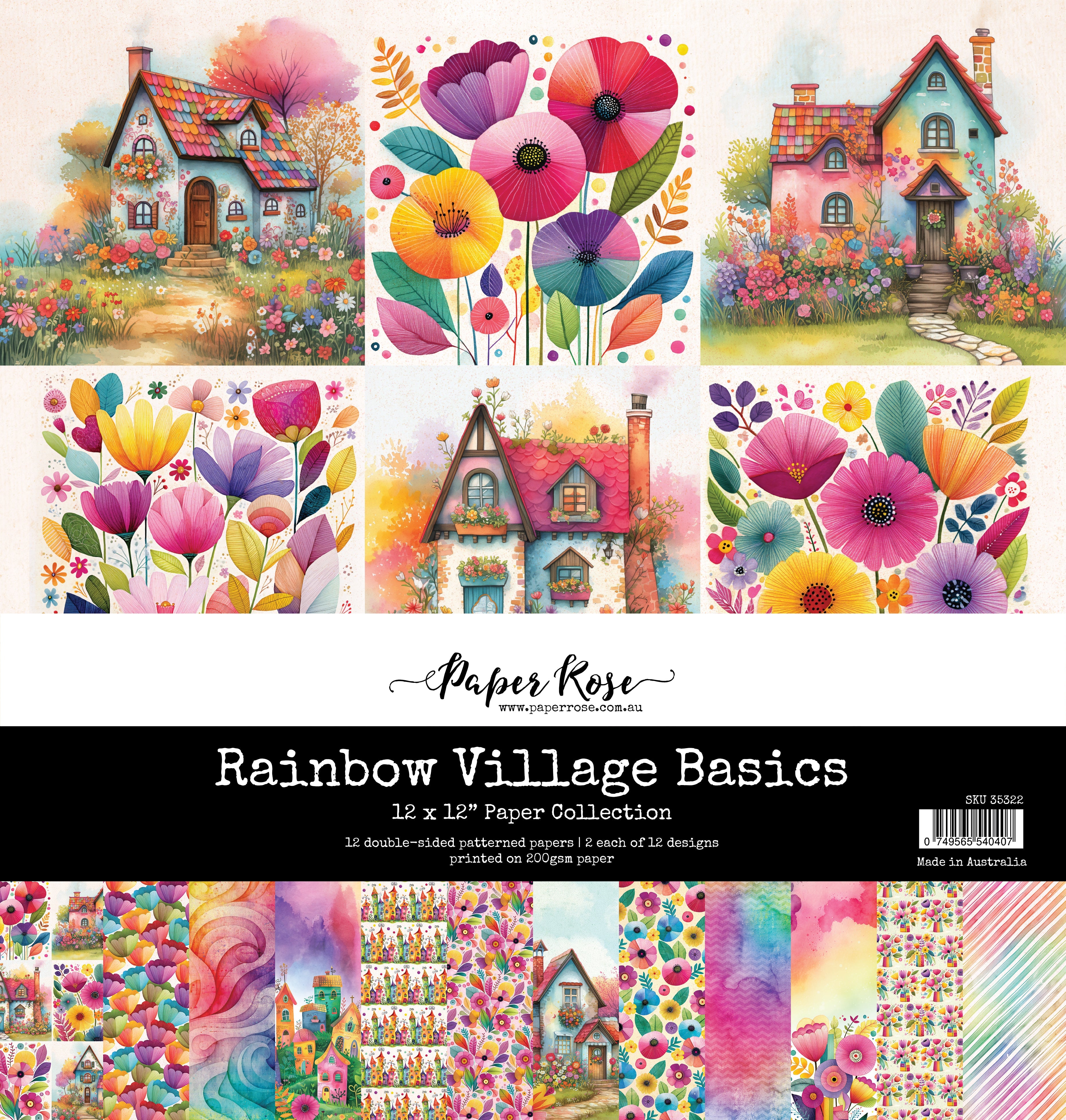 Rainbow Village Basics 12x12 Paper Collection 35322