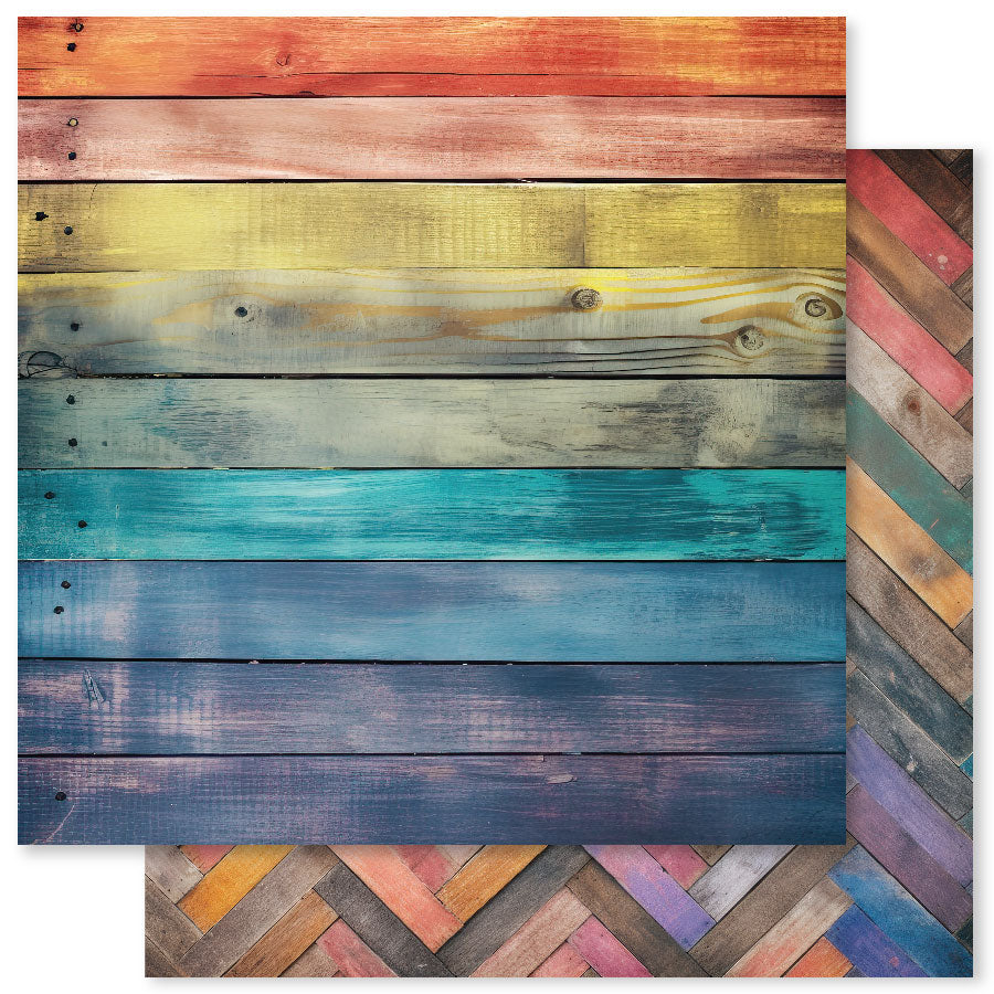 Rainbow Wood 12x12 Paper Collection 31019